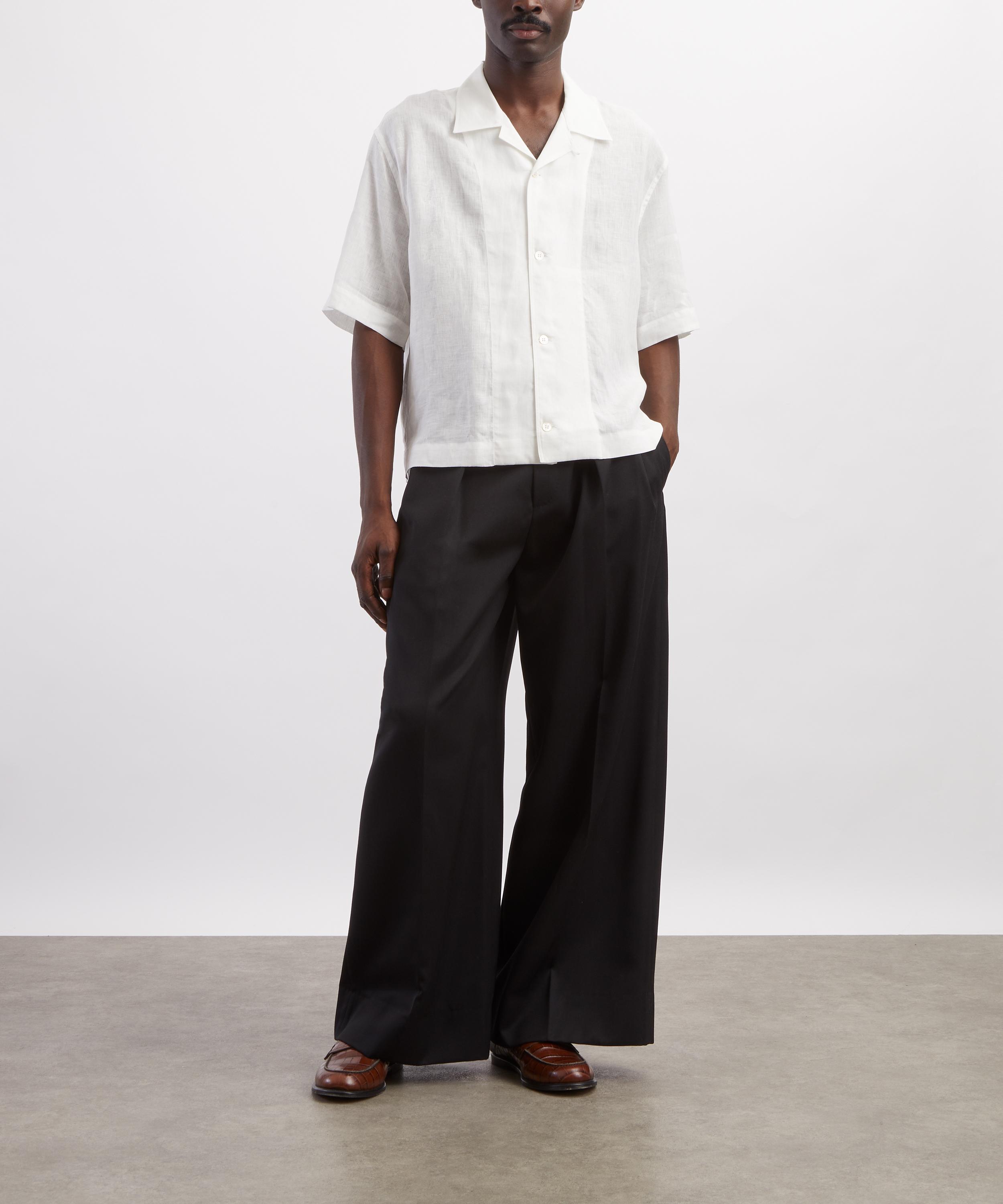 Simone Rocha - Peeling Waist Black Wide-Leg Trousers image number 1