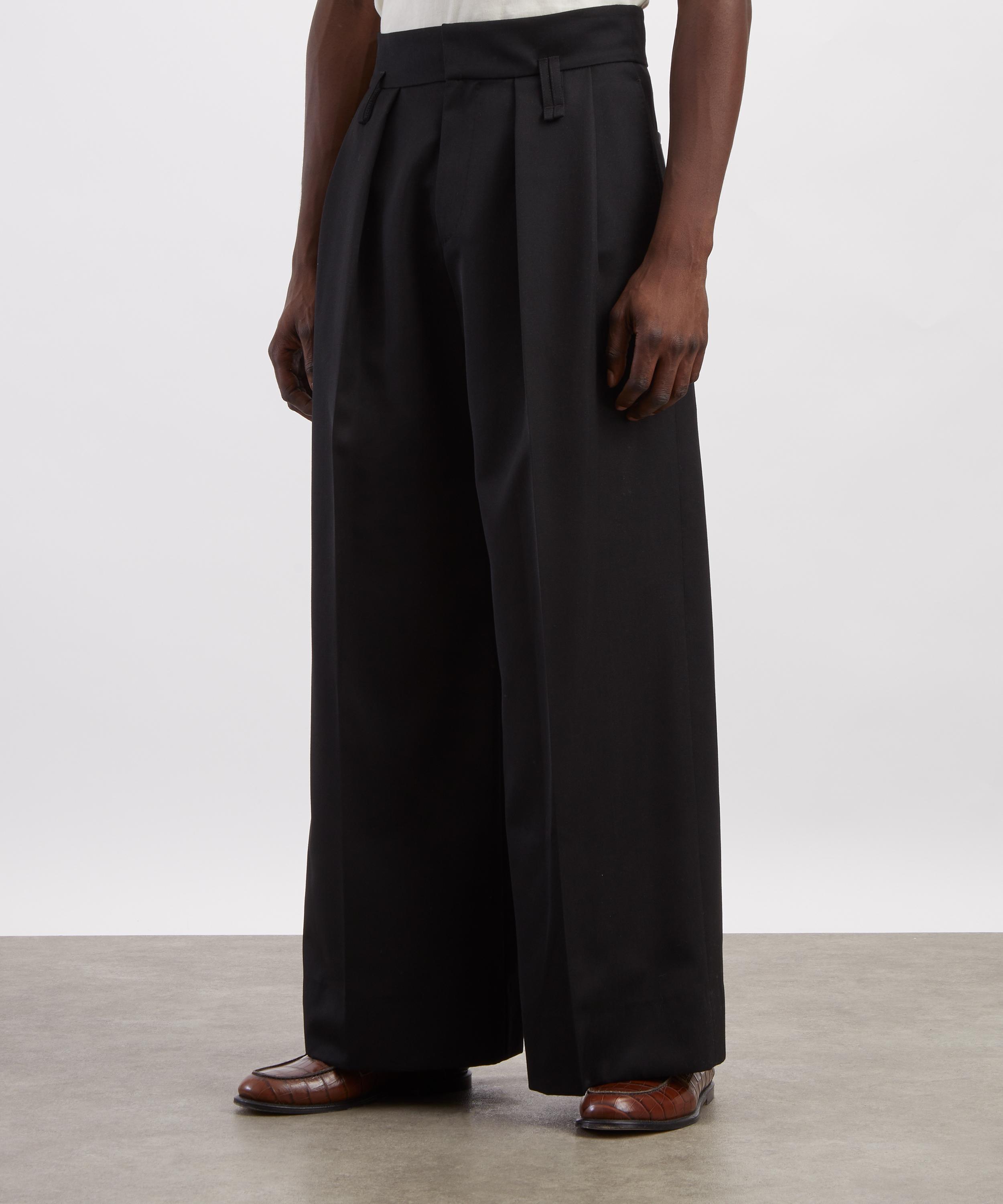 Simone Rocha - Peeling Waist Black Wide-Leg Trousers image number 2