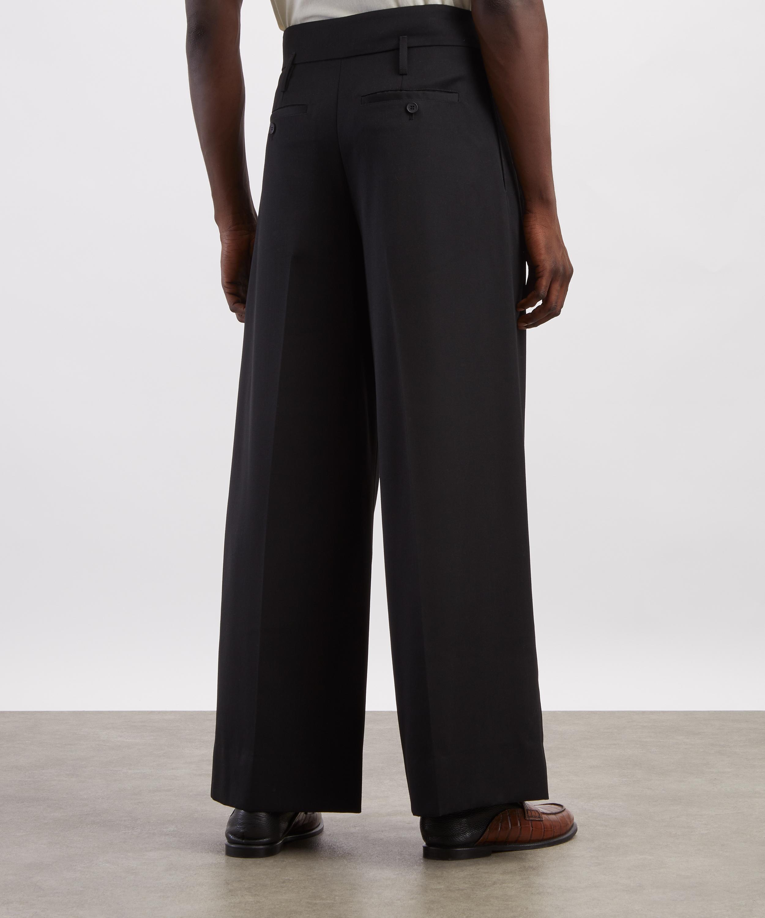 Simone Rocha - Peeling Waist Black Wide-Leg Trousers image number 3
