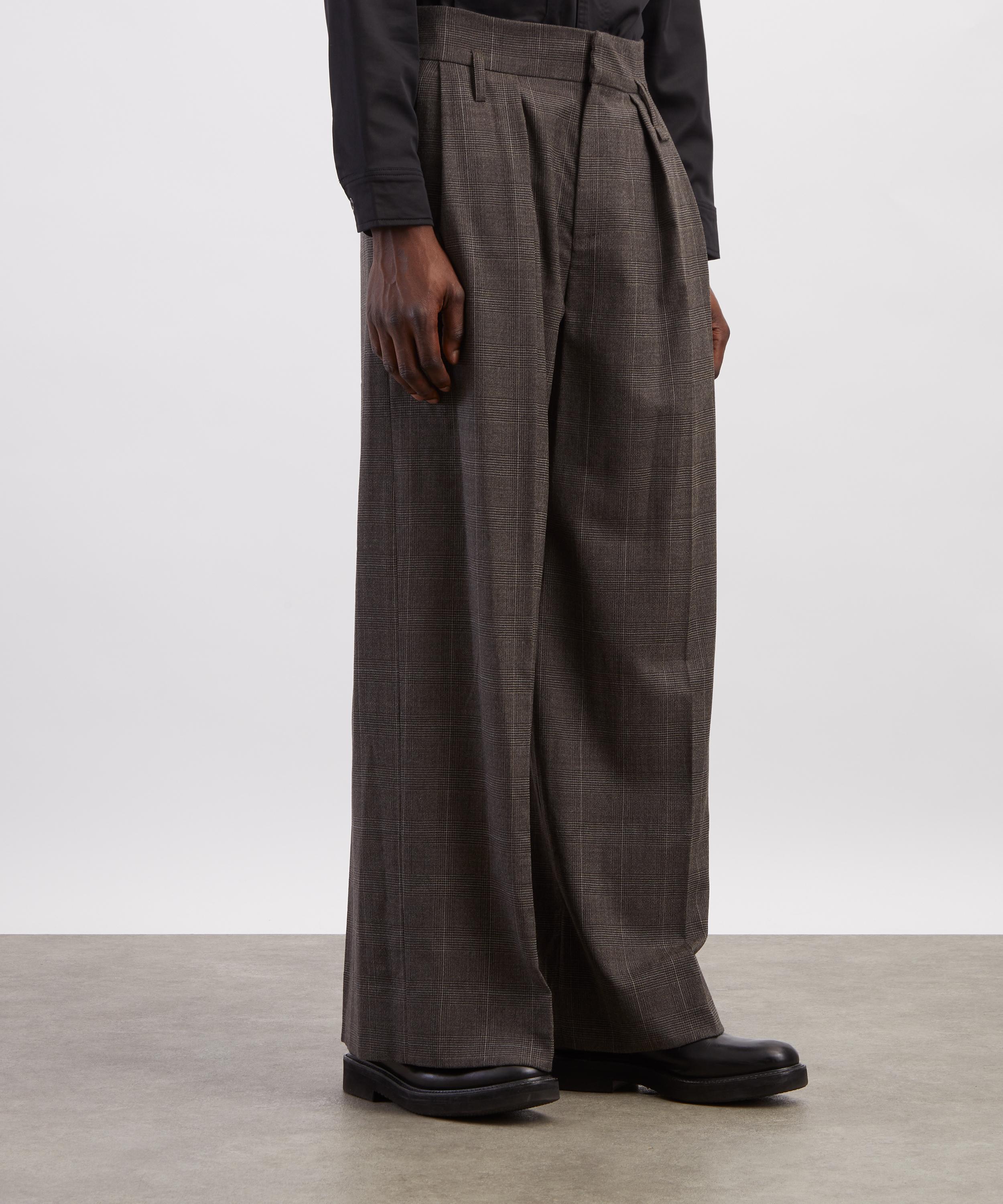Simone Rocha - Peeling Waist Prince of Wales Check Wide-Leg Trousers image number 2