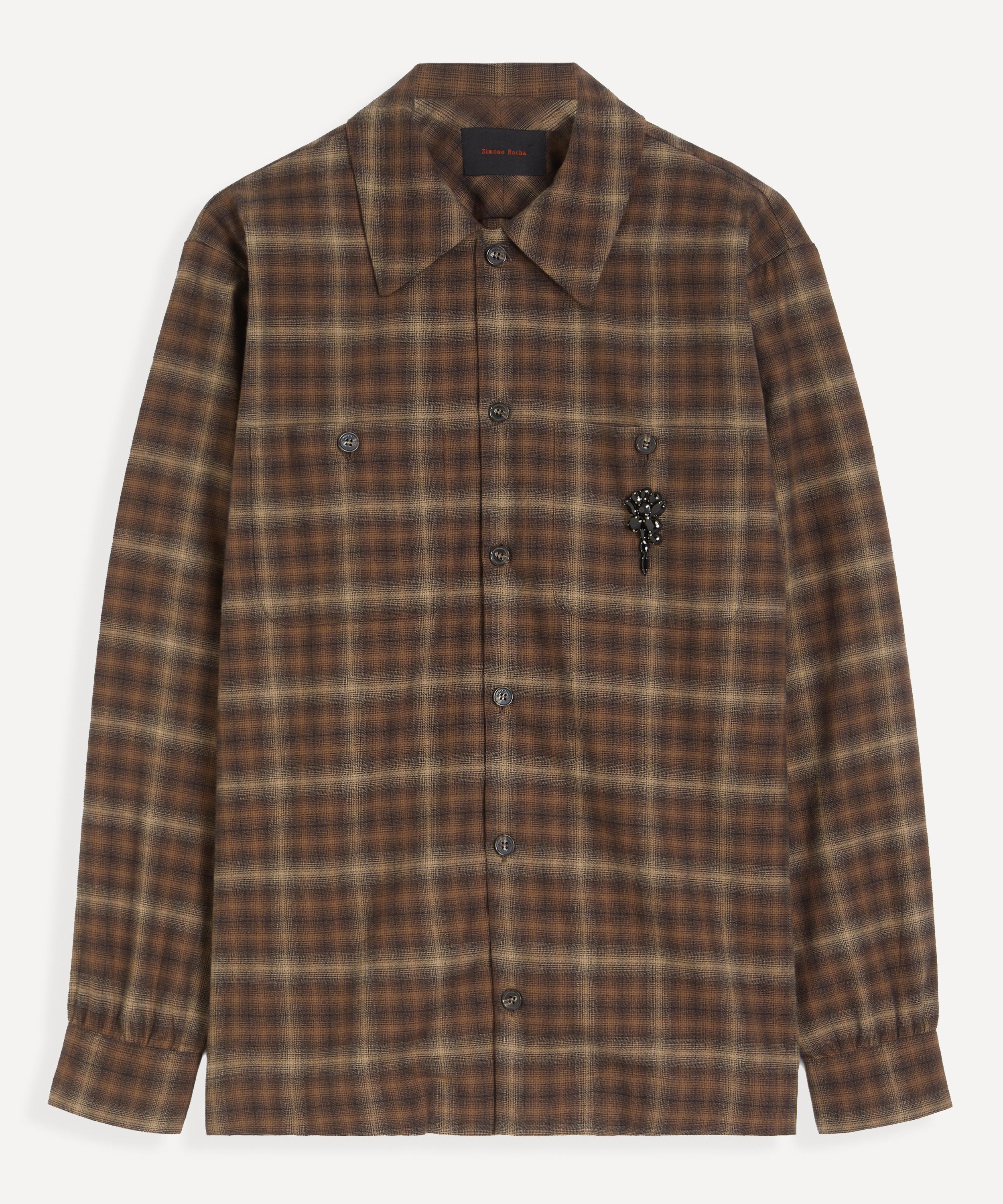 Simone Rocha - Ruffle Slash Flannel Shirt image number 0