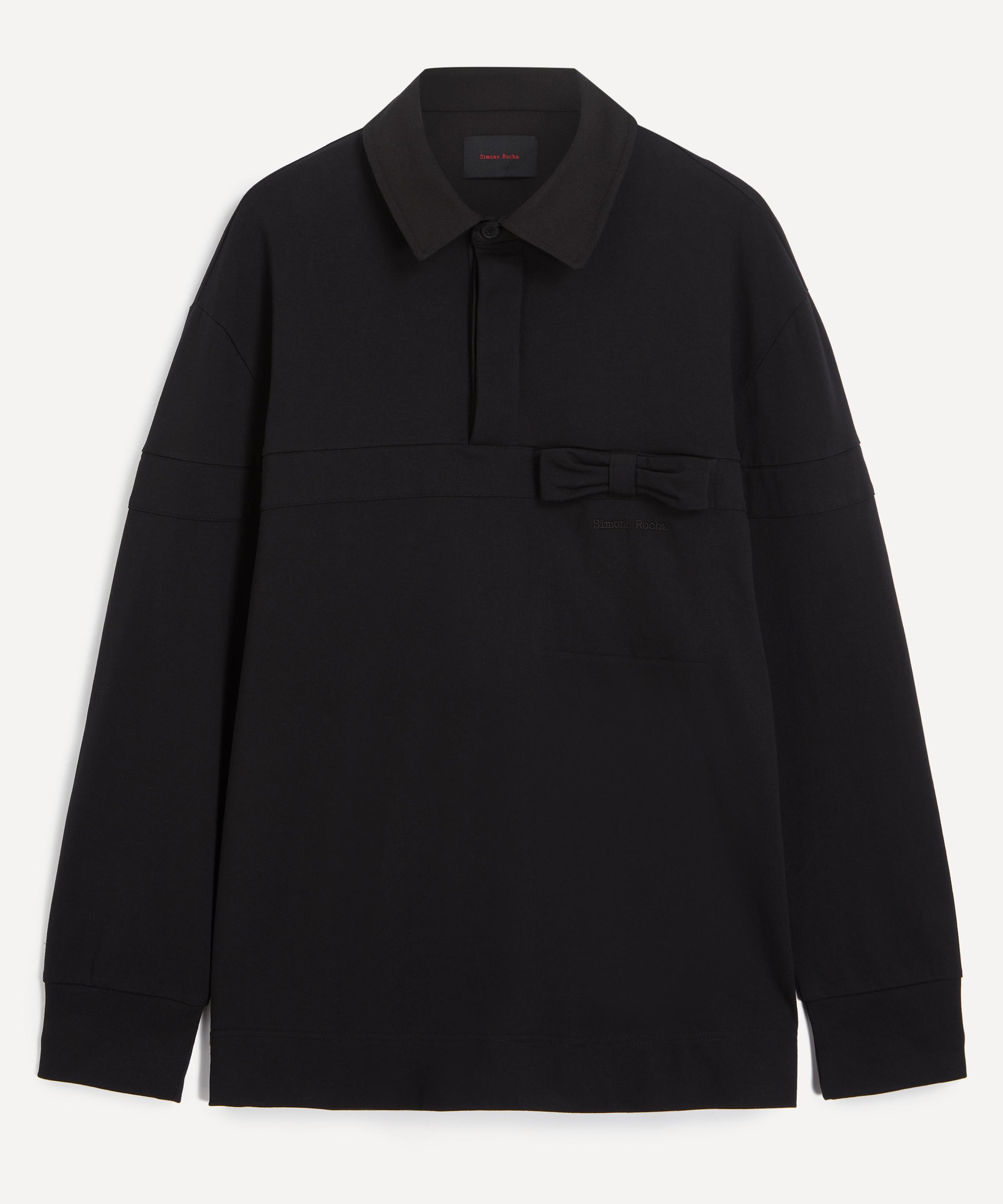 Simone Rocha - Black Bow Stripe Rugby Polo image number 0