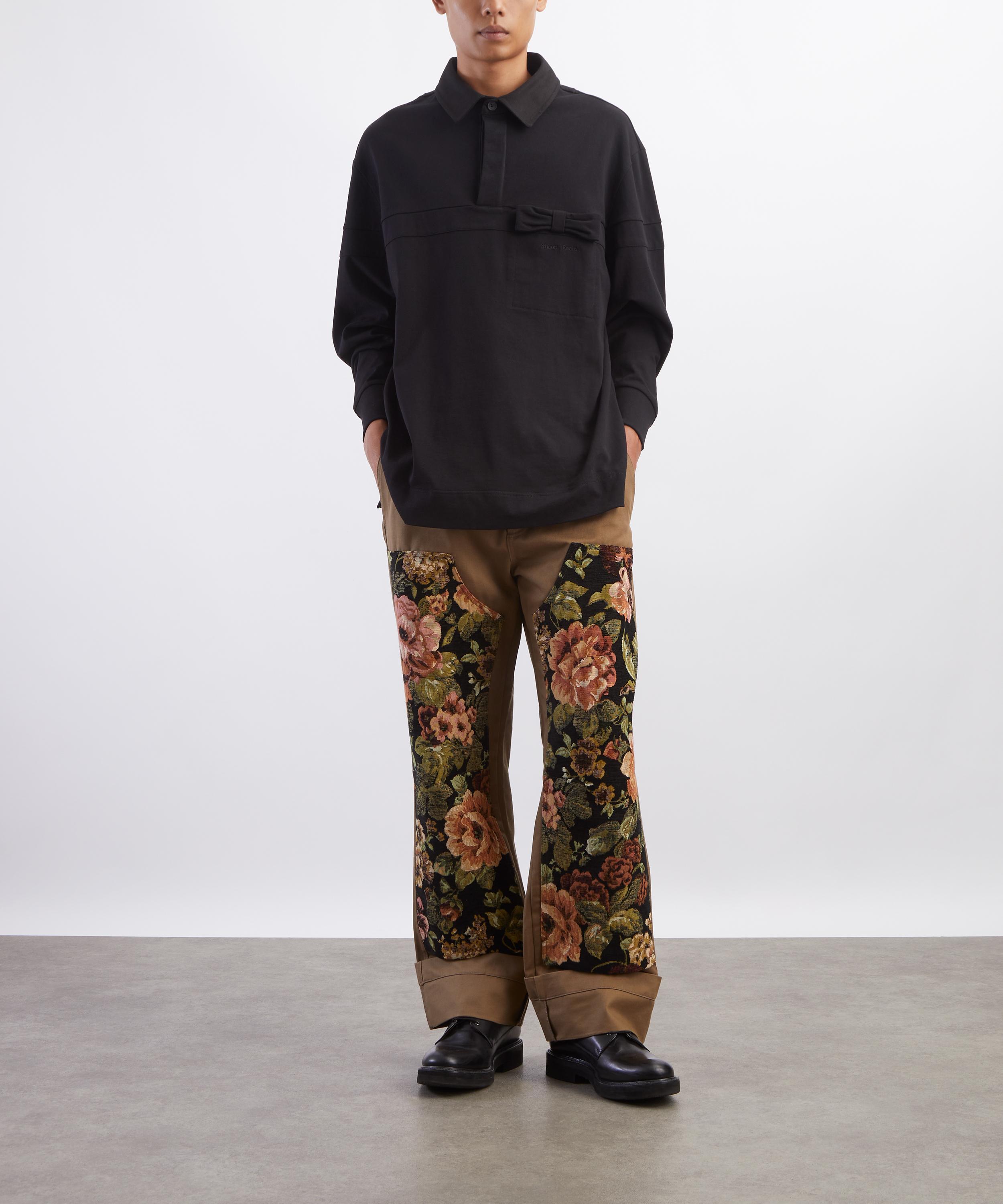 Simone Rocha - Black Bow Stripe Rugby Polo image number 1