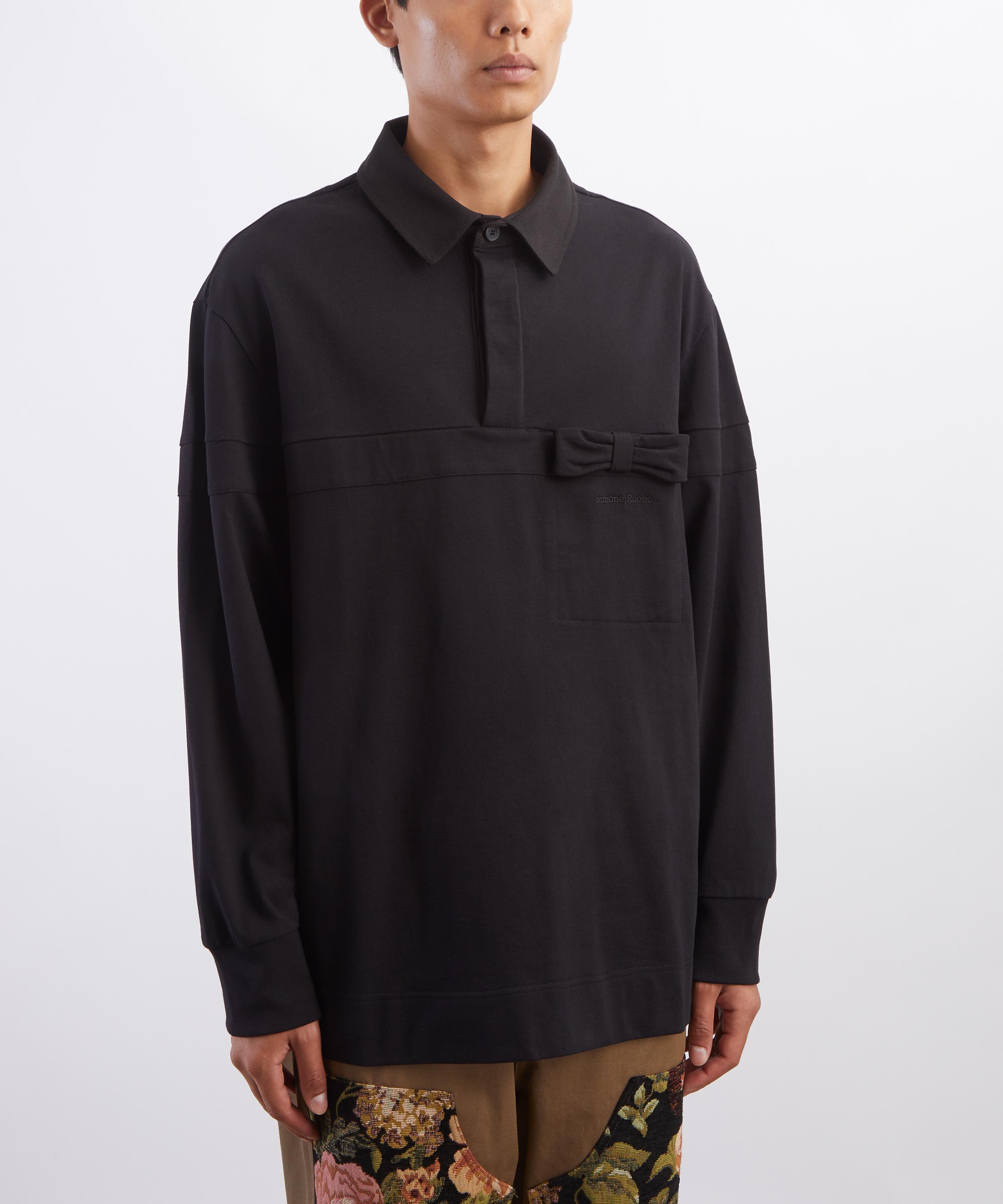 Simone Rocha - Black Bow Stripe Rugby Polo image number 2