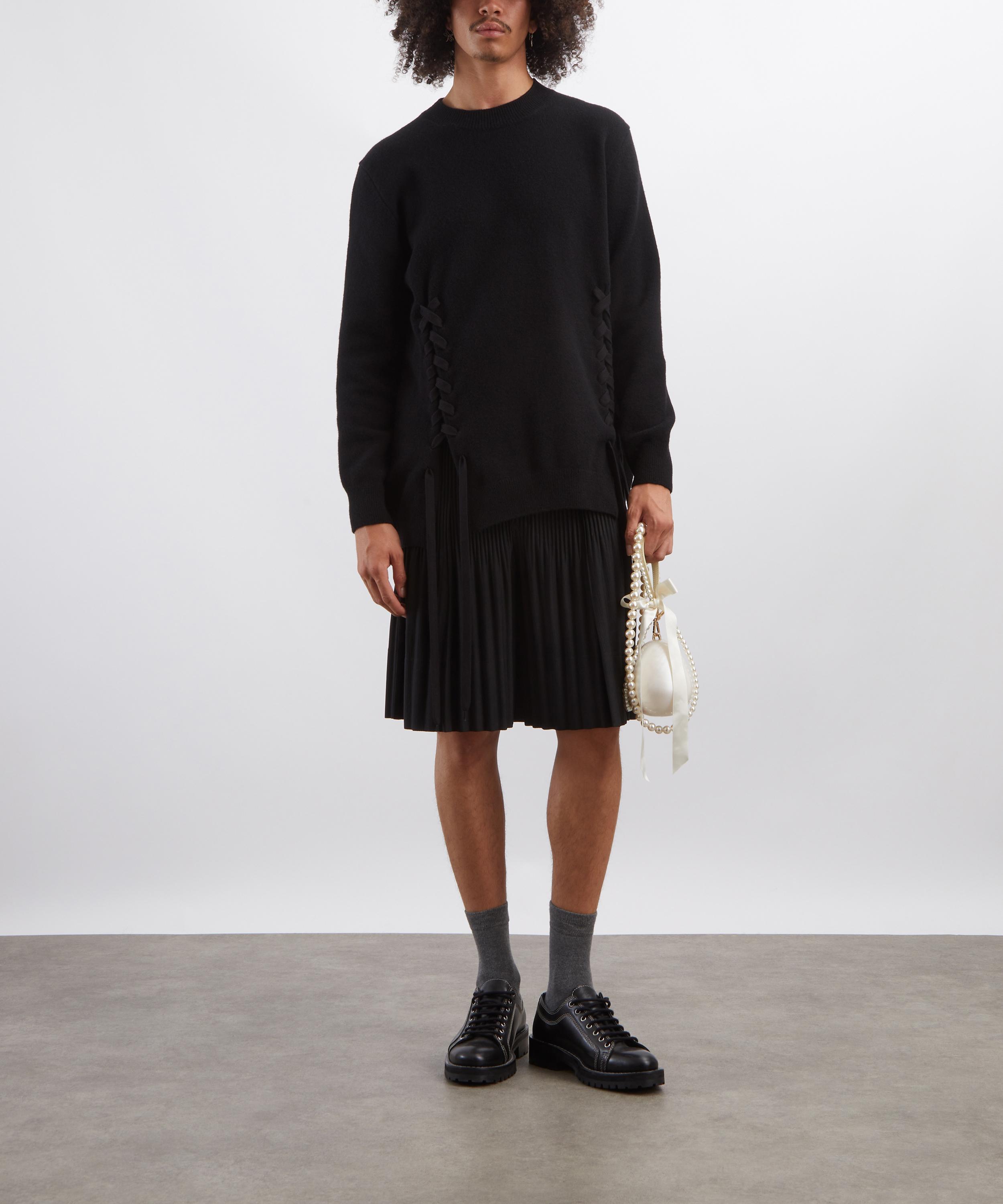Simone Rocha - Black Merino Lace Up Hem Jumper image number 1
