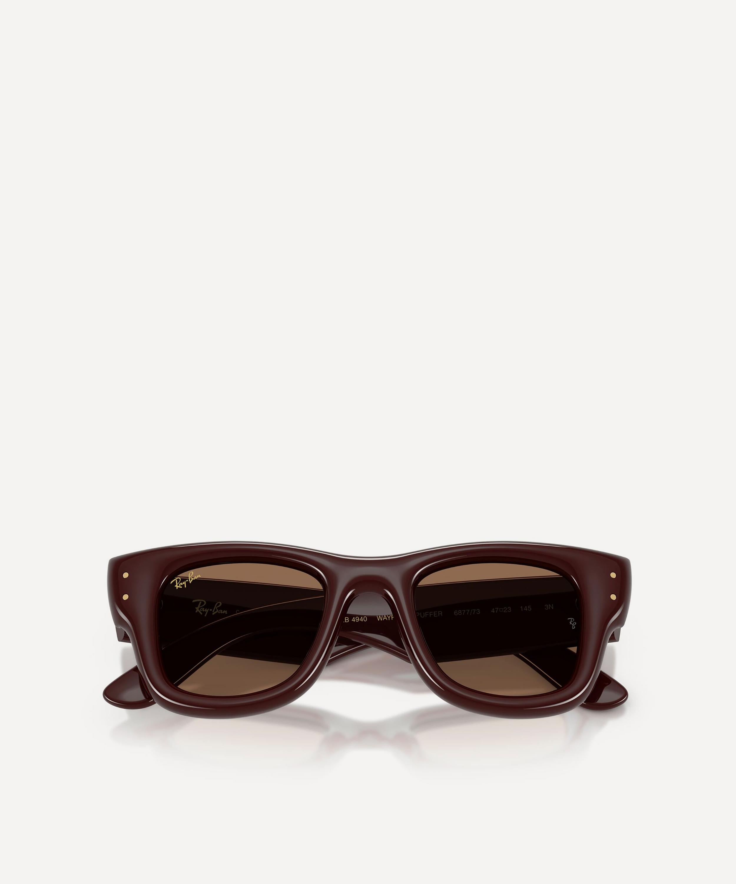 Ray-Ban - Polished Dark Brown Wayfarer Puffy Sunglasses image number 4