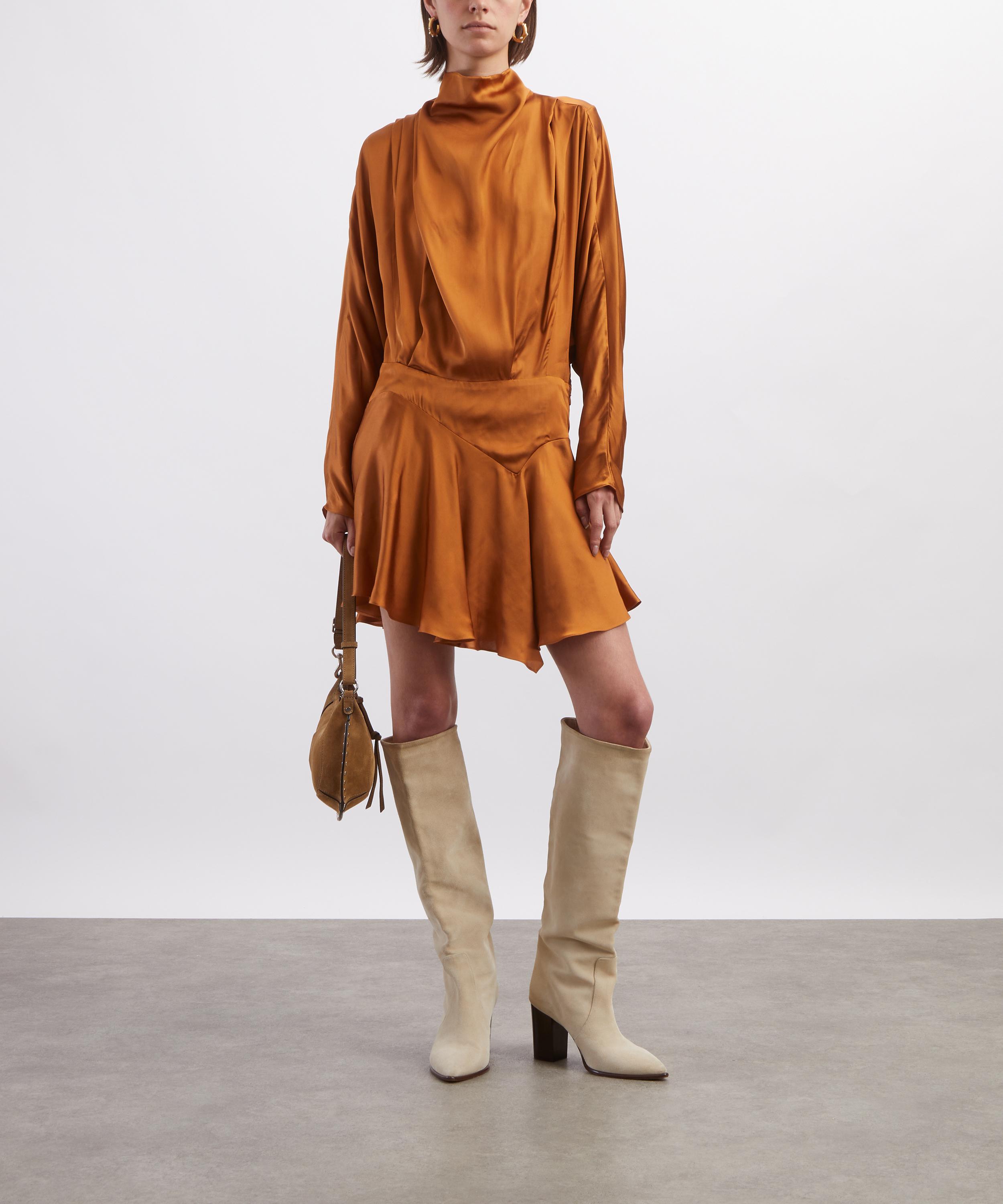 Isabel Marant - Nelin Caramel Drape Satin Dress image number 1