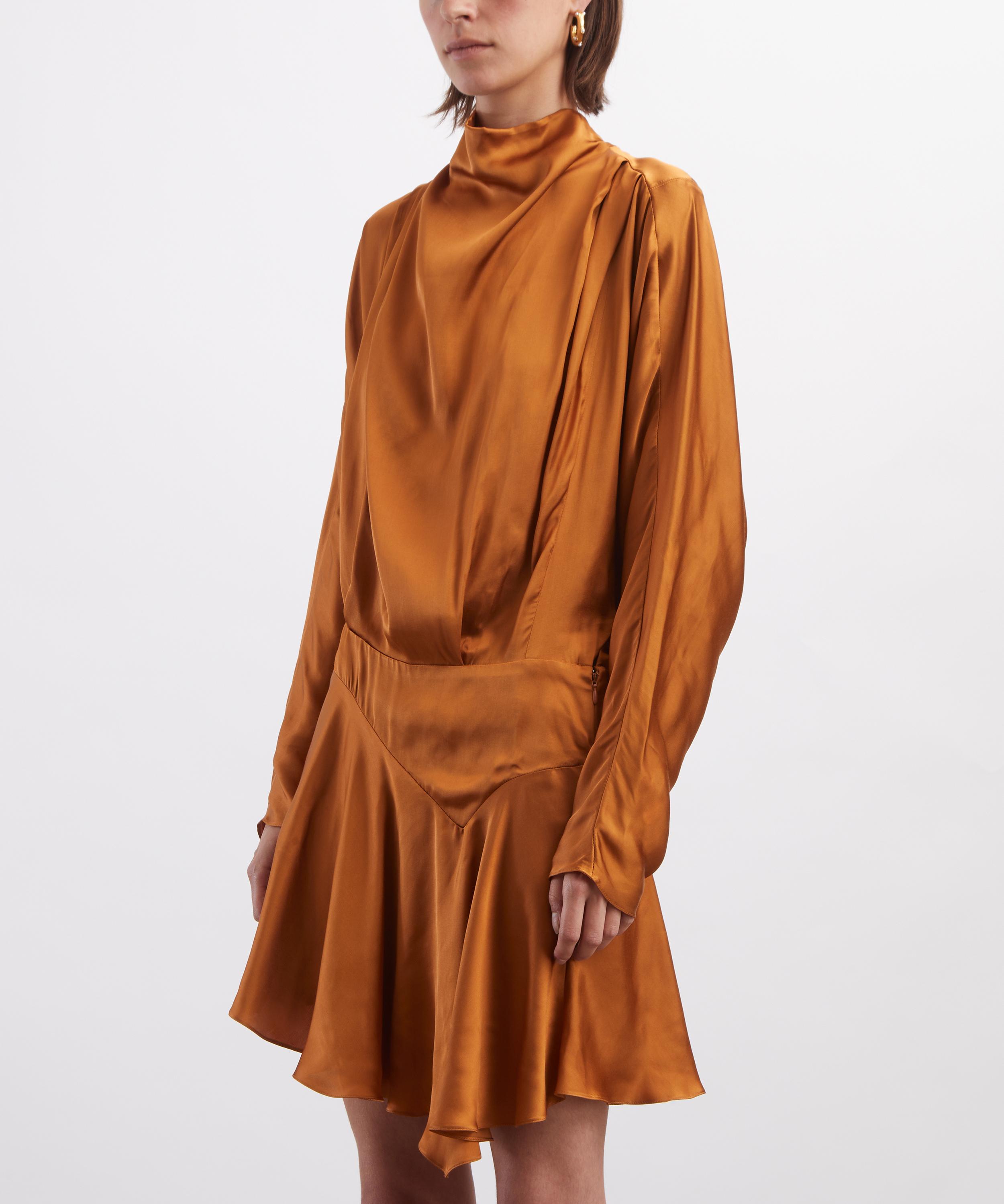 Isabel Marant - Nelin Caramel Drape Satin Dress image number 2