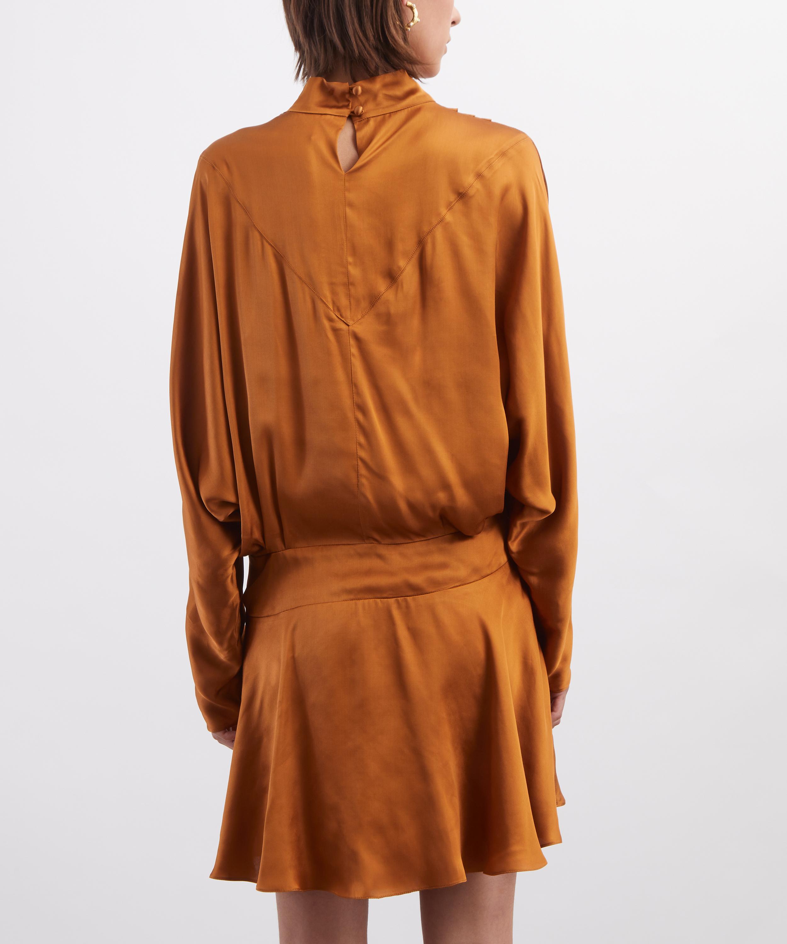 Isabel Marant - Nelin Caramel Drape Satin Dress image number 3