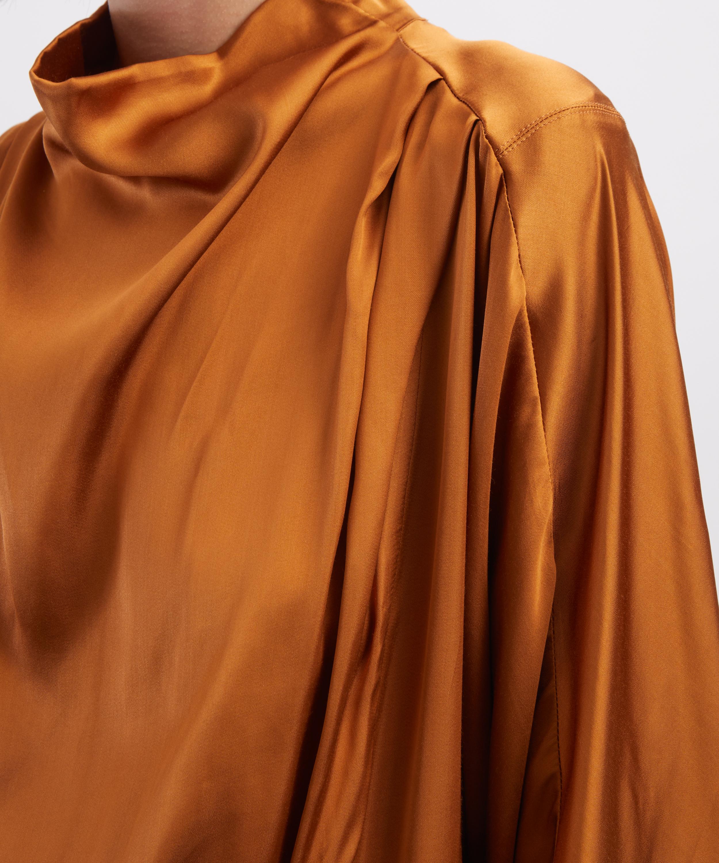 Isabel Marant - Nelin Caramel Drape Satin Dress image number 4