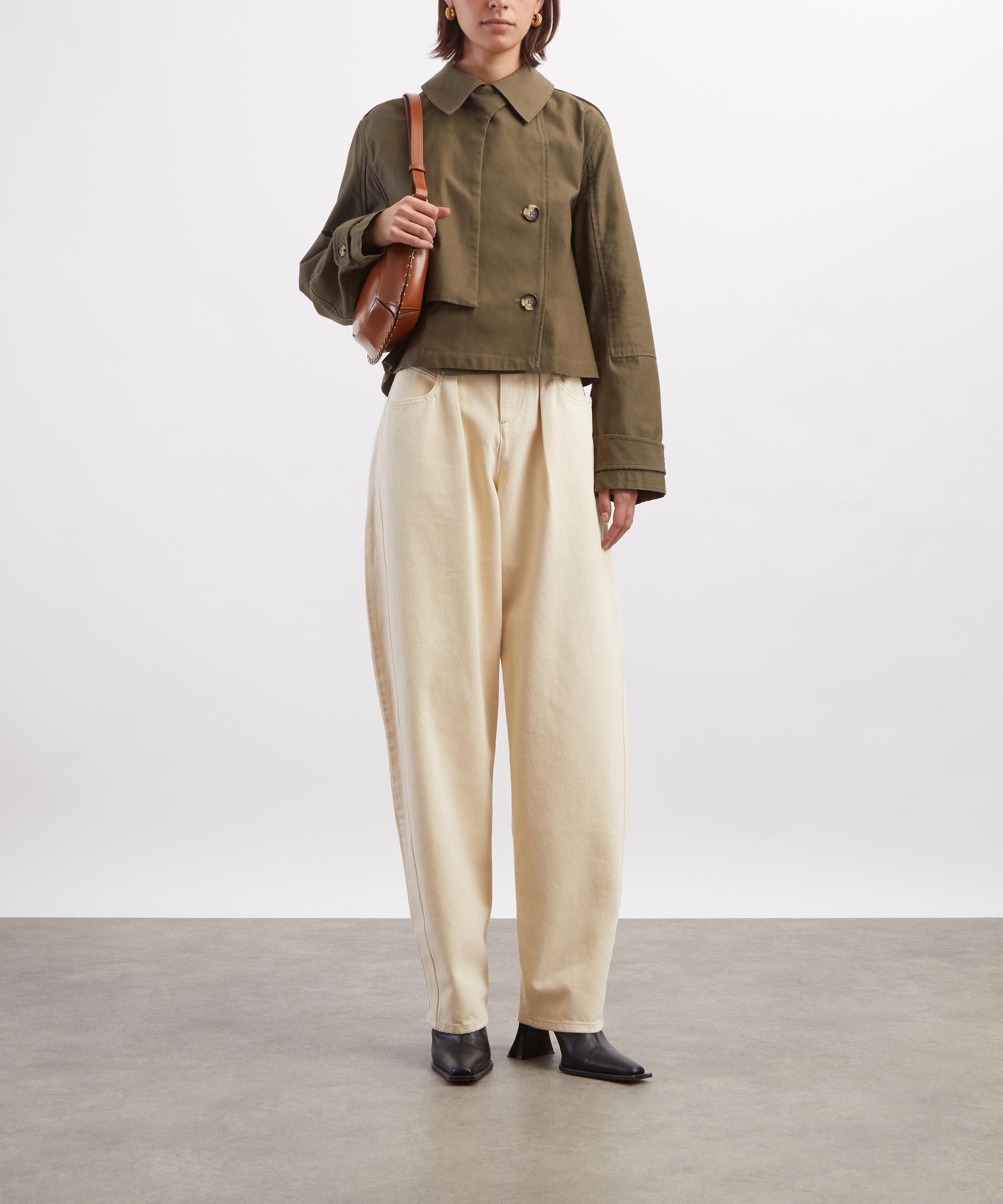 Isabel Marant - Lisha Beige Solid Denim Barrel Jeans image number 1
