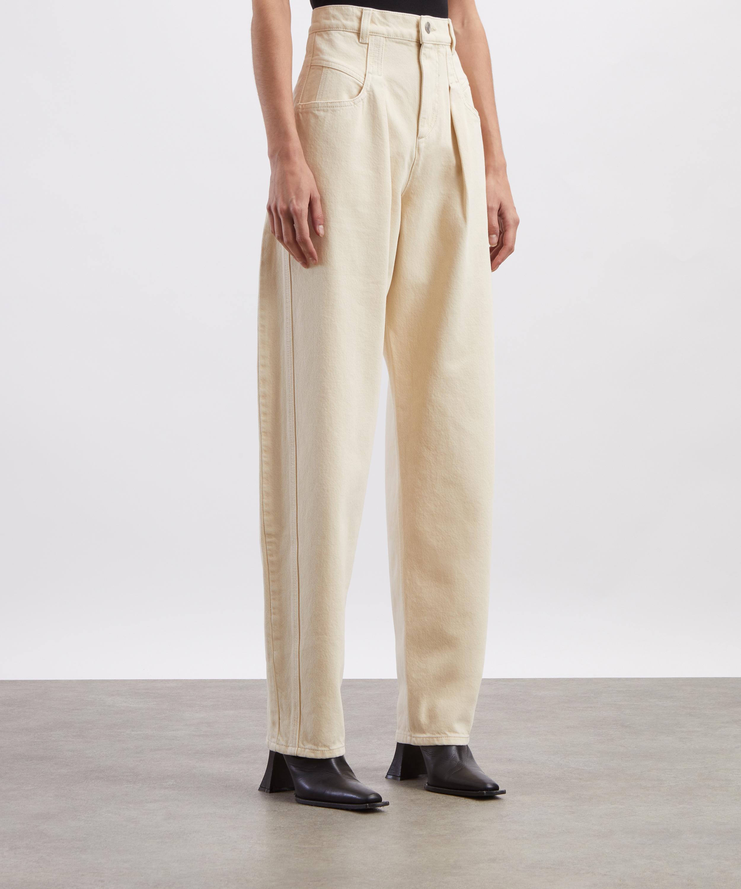 Isabel Marant - Lisha Beige Solid Denim Barrel Jeans image number 2