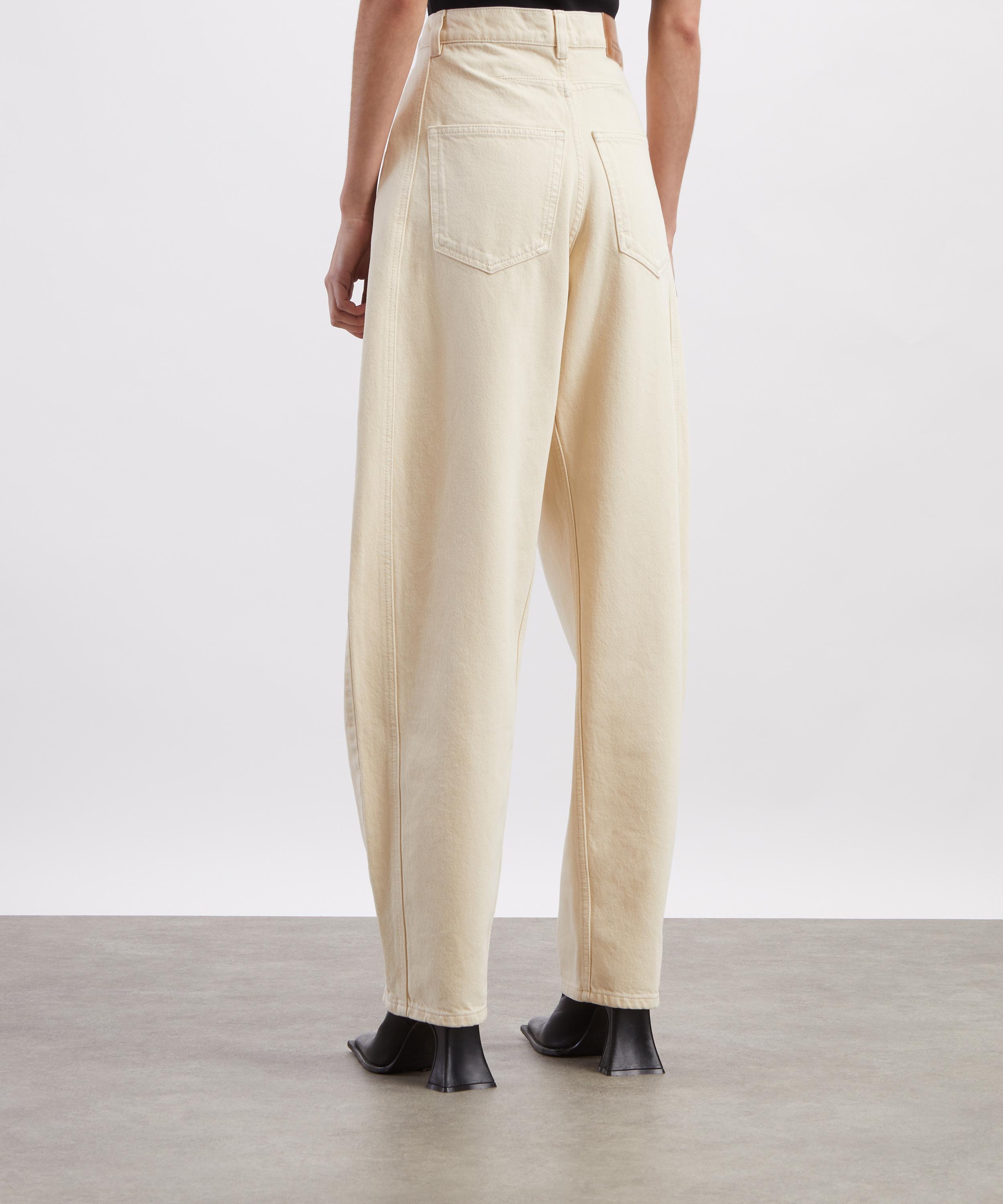 Isabel Marant - Lisha Beige Solid Denim Barrel Jeans image number 3