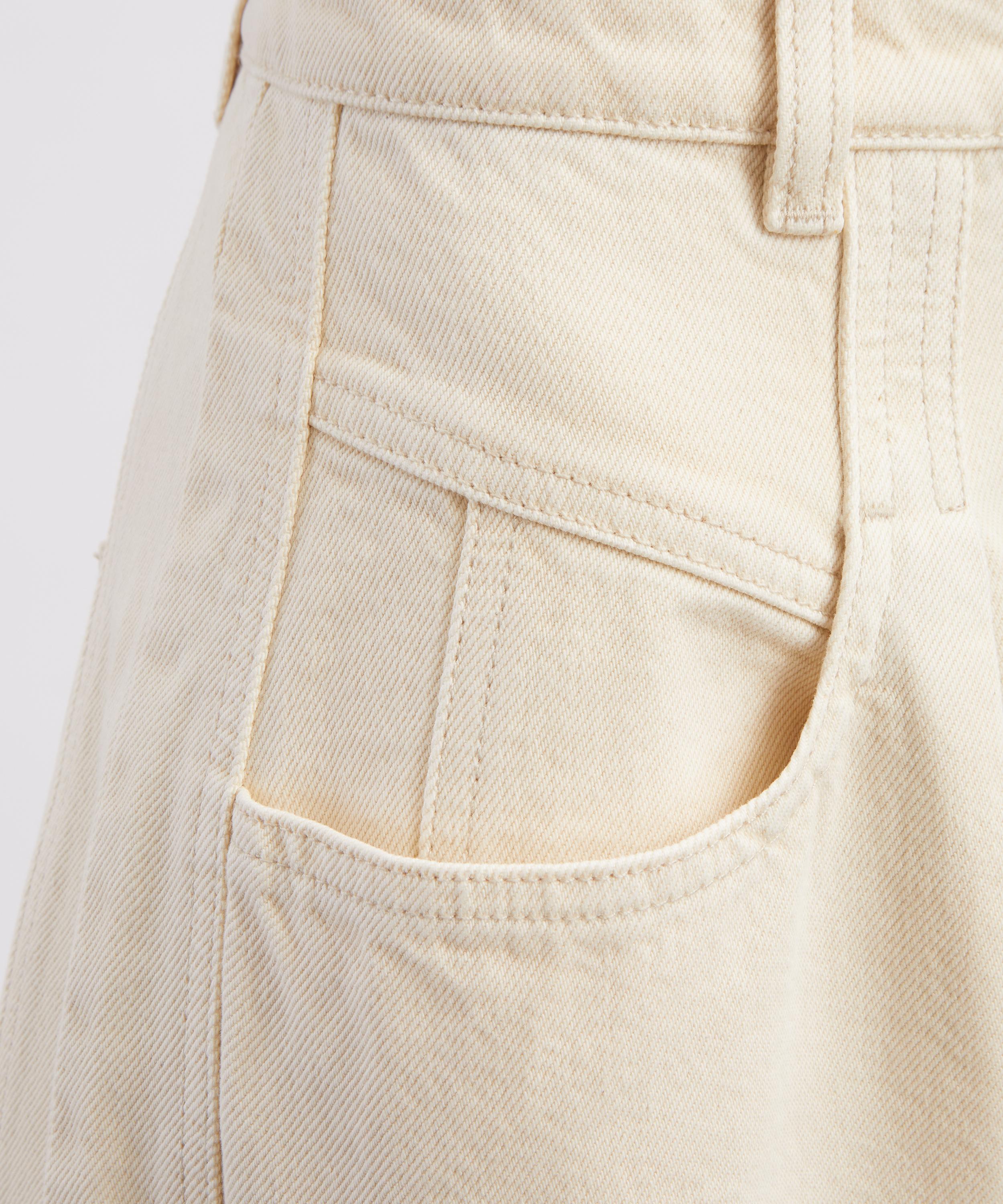 Isabel Marant - Lisha Beige Solid Denim Barrel Jeans image number 4