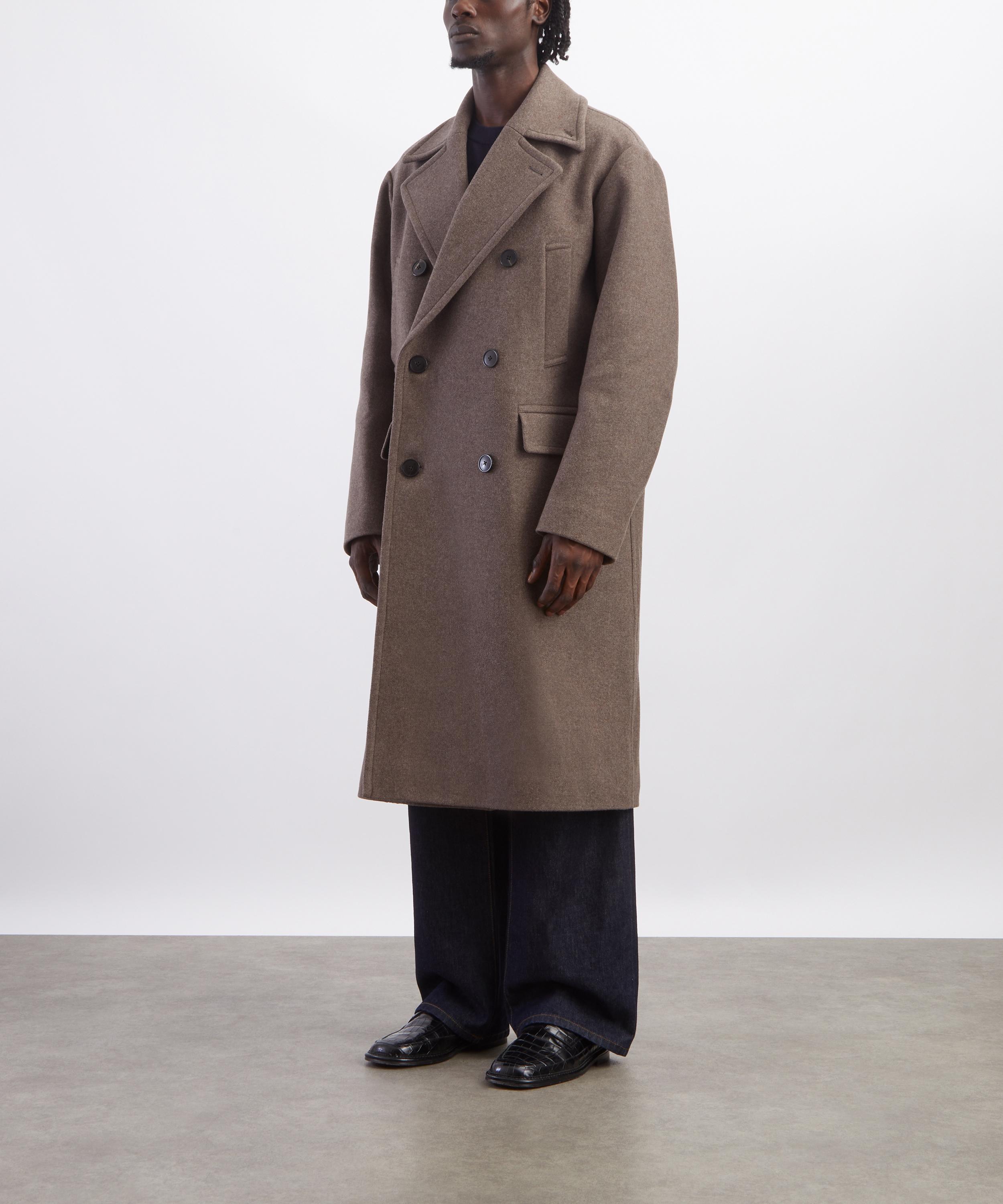 Dries Van Noten - Taupe Double-Breasted Wool Coat image number 2