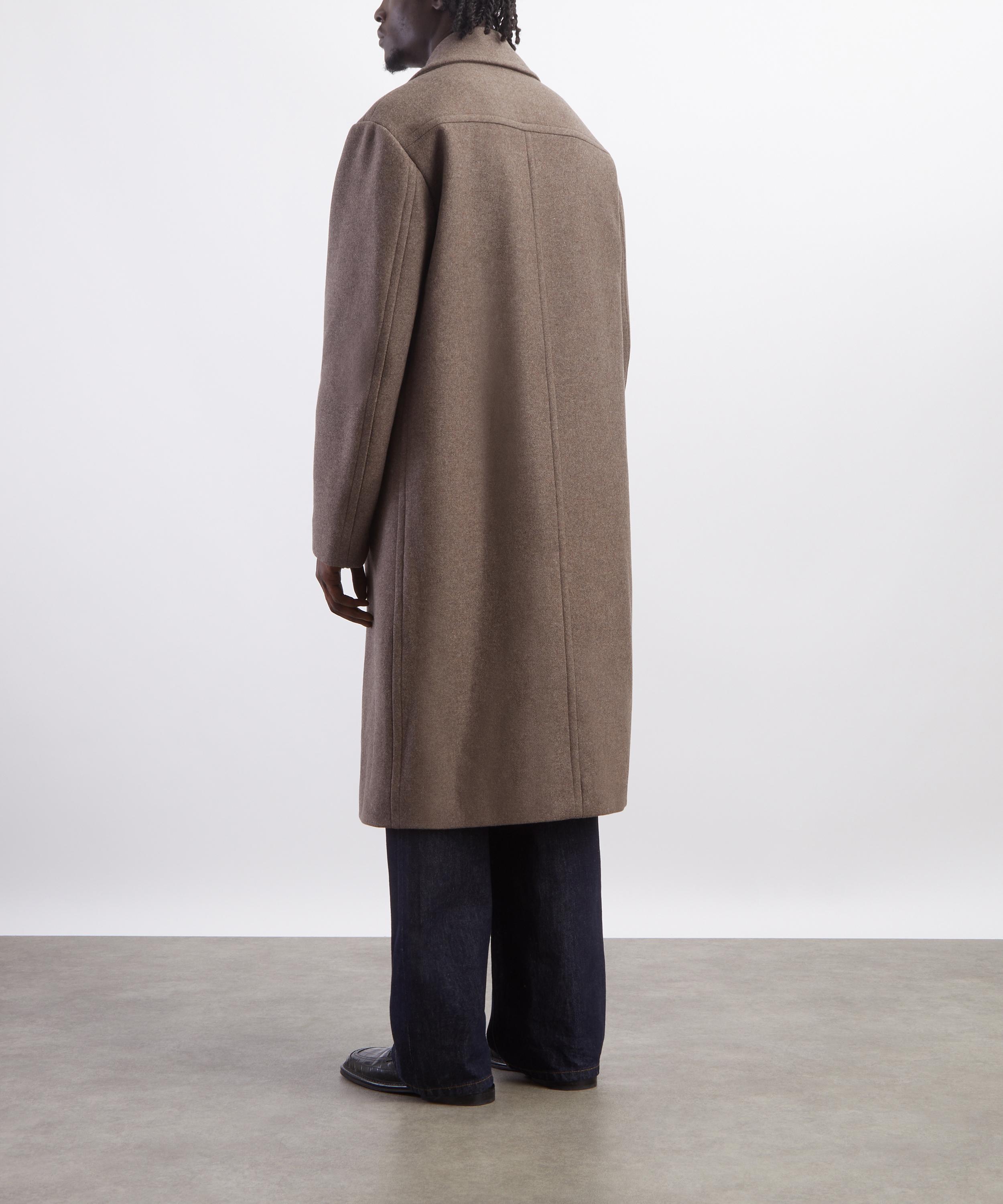 Dries Van Noten - Taupe Double-Breasted Wool Coat image number 3