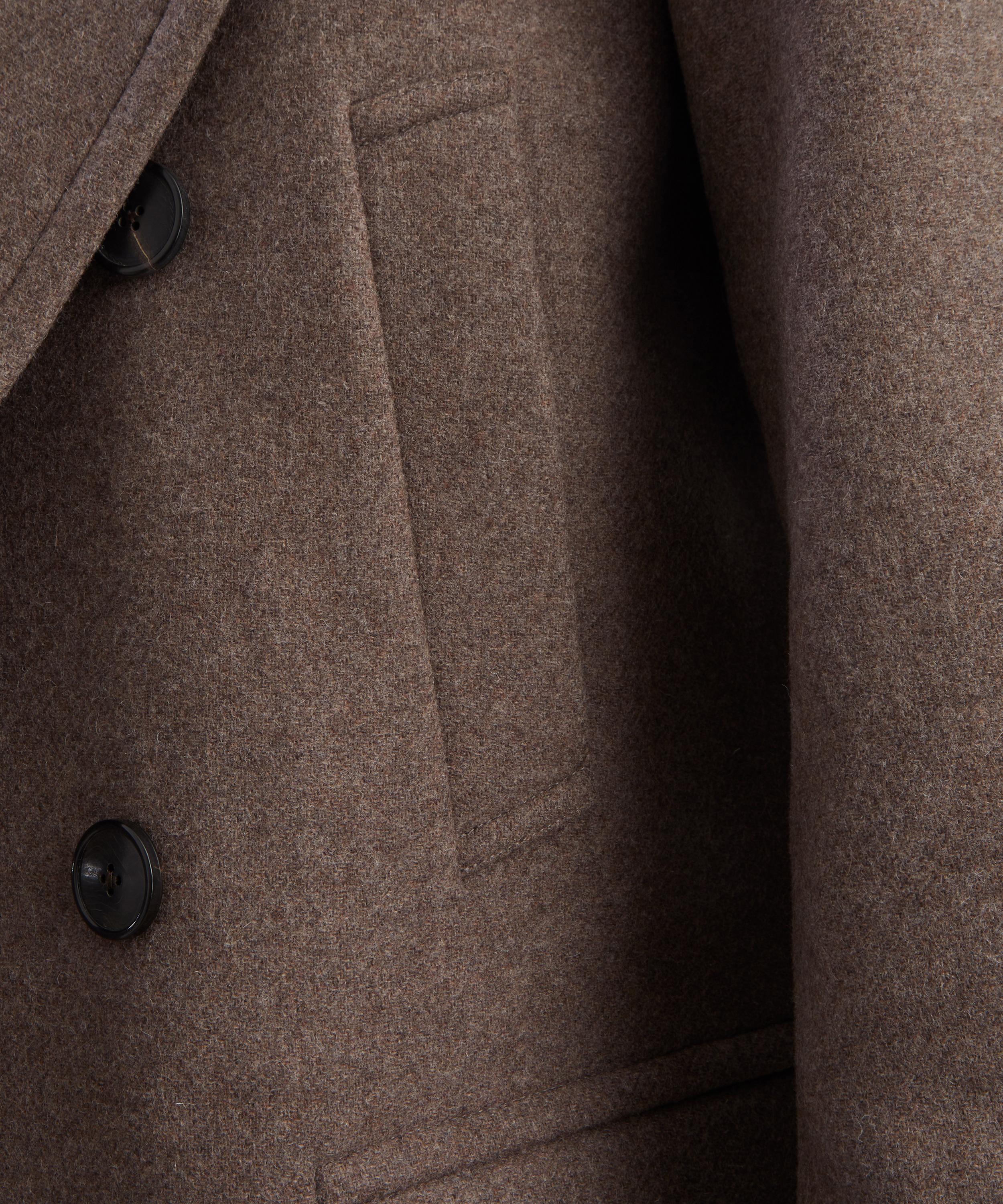 Dries Van Noten - Taupe Double-Breasted Wool Coat image number 4