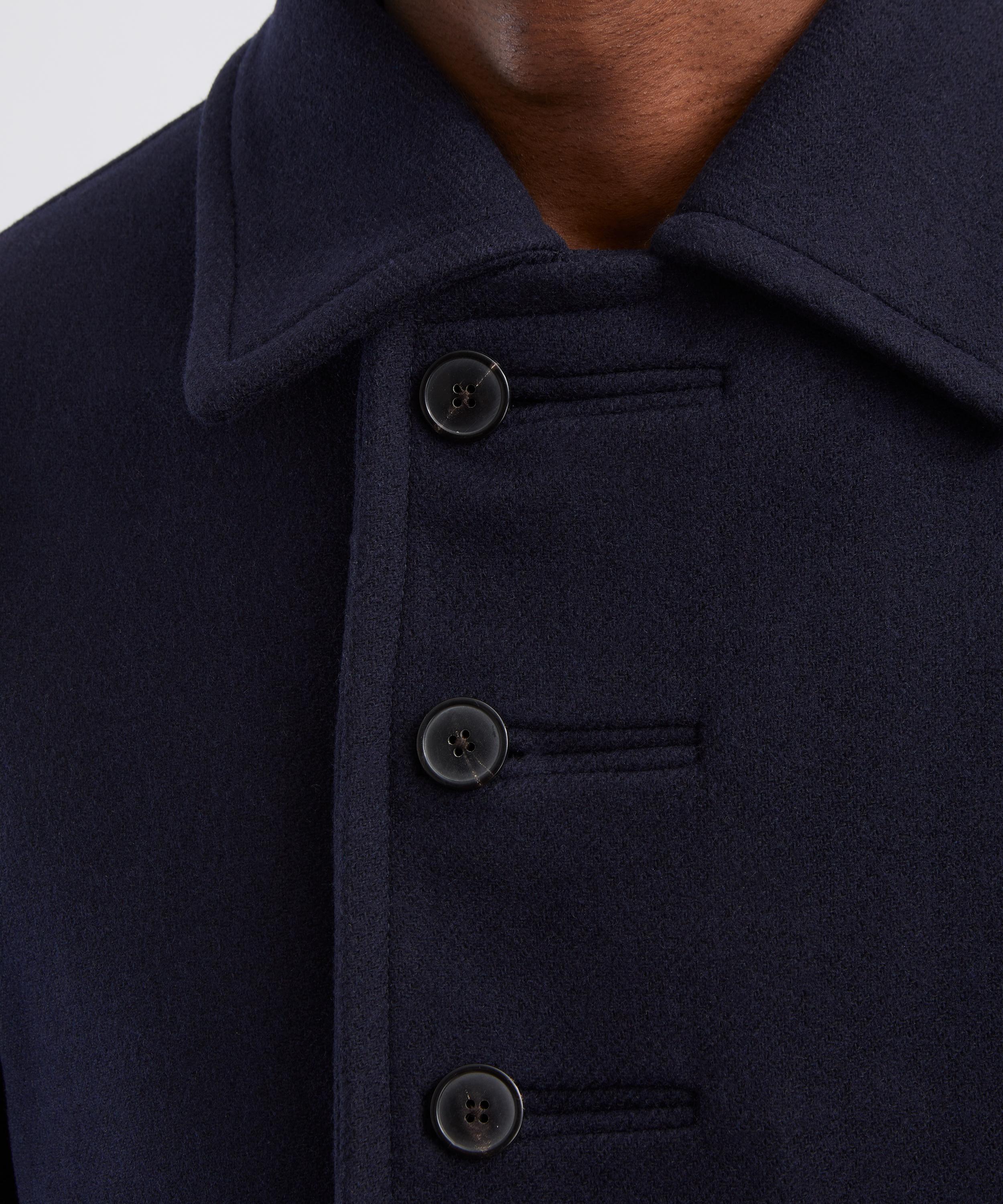 Dries Van Noten - Fitted Wool Coat in Navy image number 4