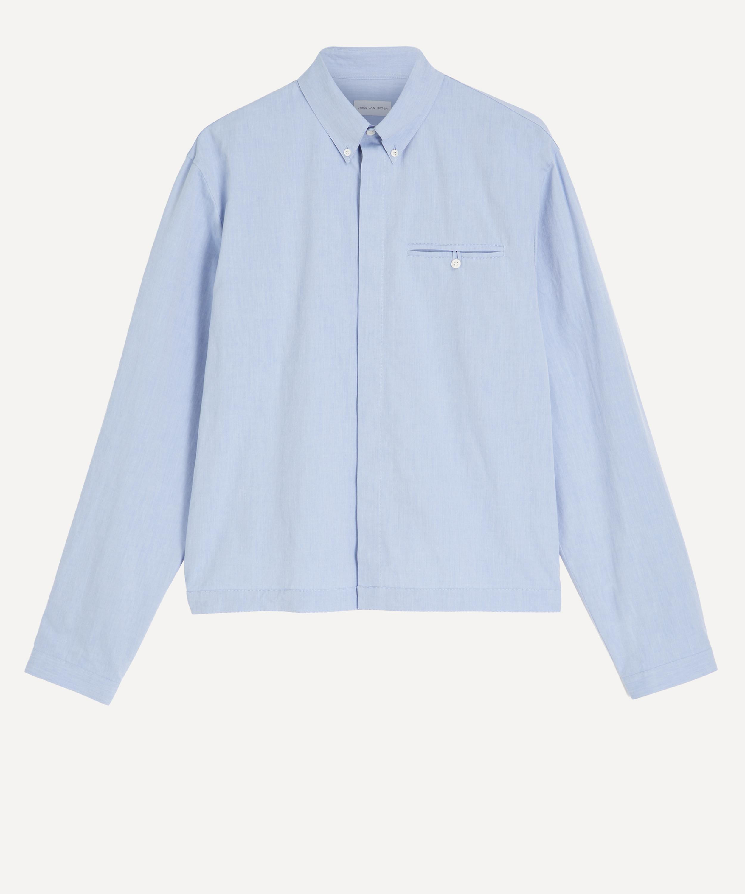 Dries Van Noten - Blue Cropped Cotton Shirt