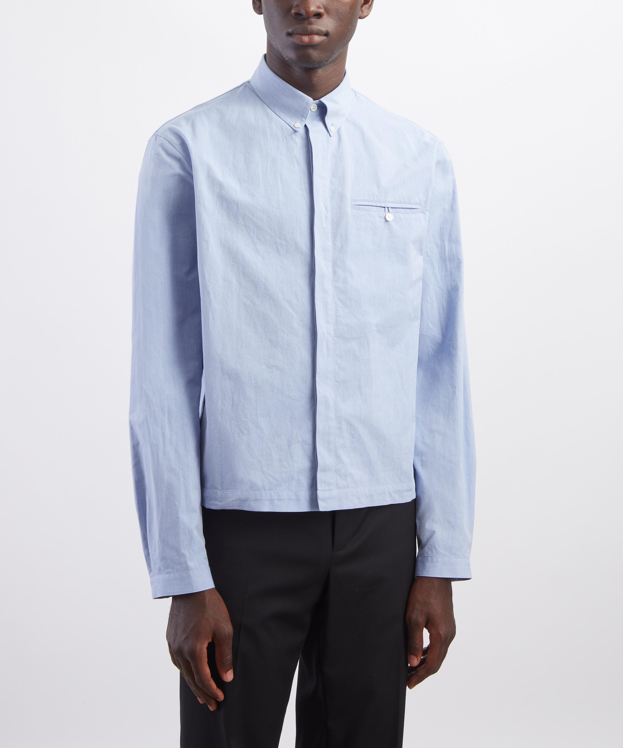 Dries Van Noten - Blue Cropped Cotton Shirt image number 2