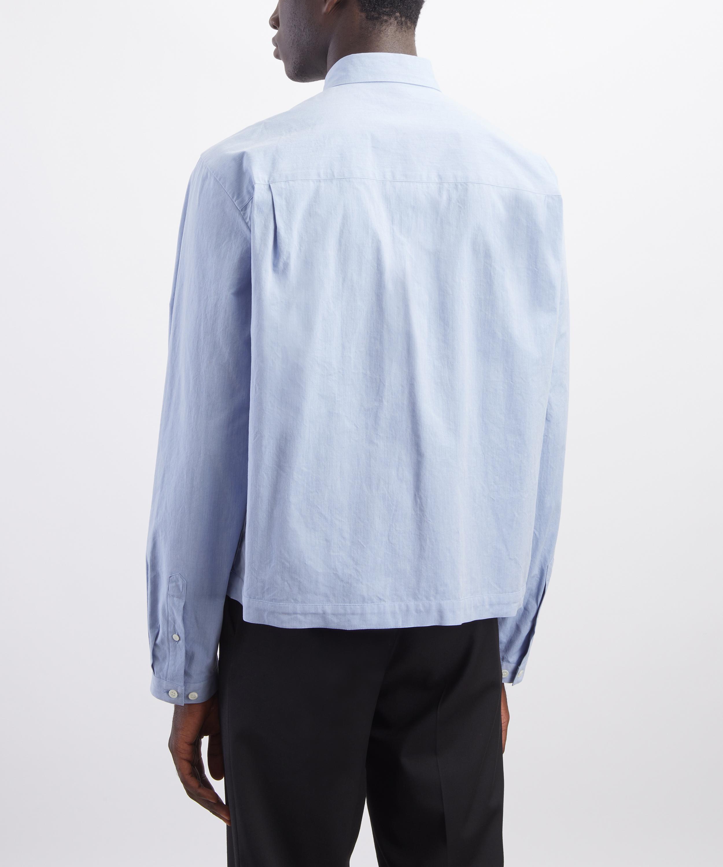 Dries Van Noten - Blue Cropped Cotton Shirt image number 3