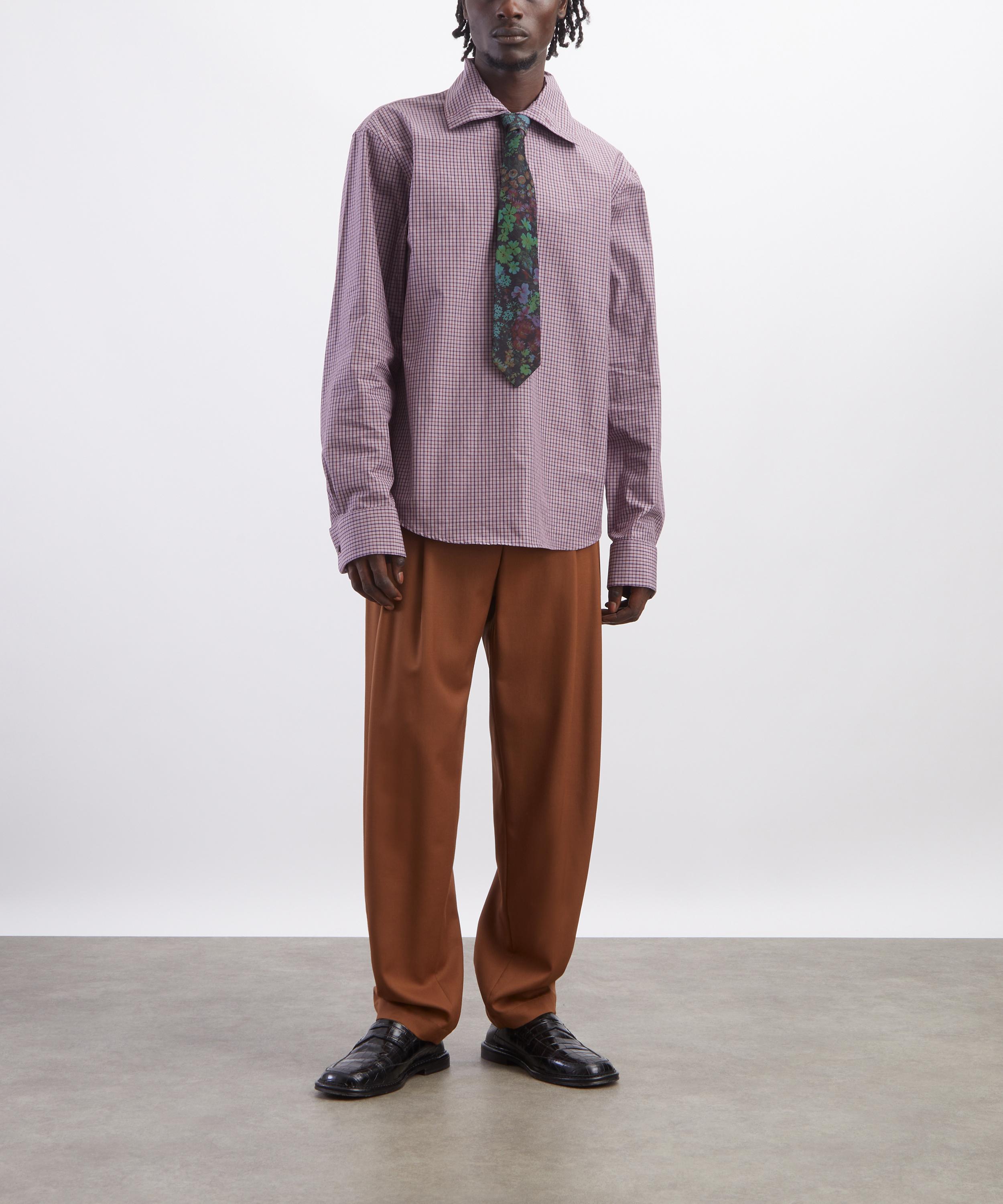 Dries Van Noten - Purple Check Shirt image number 1