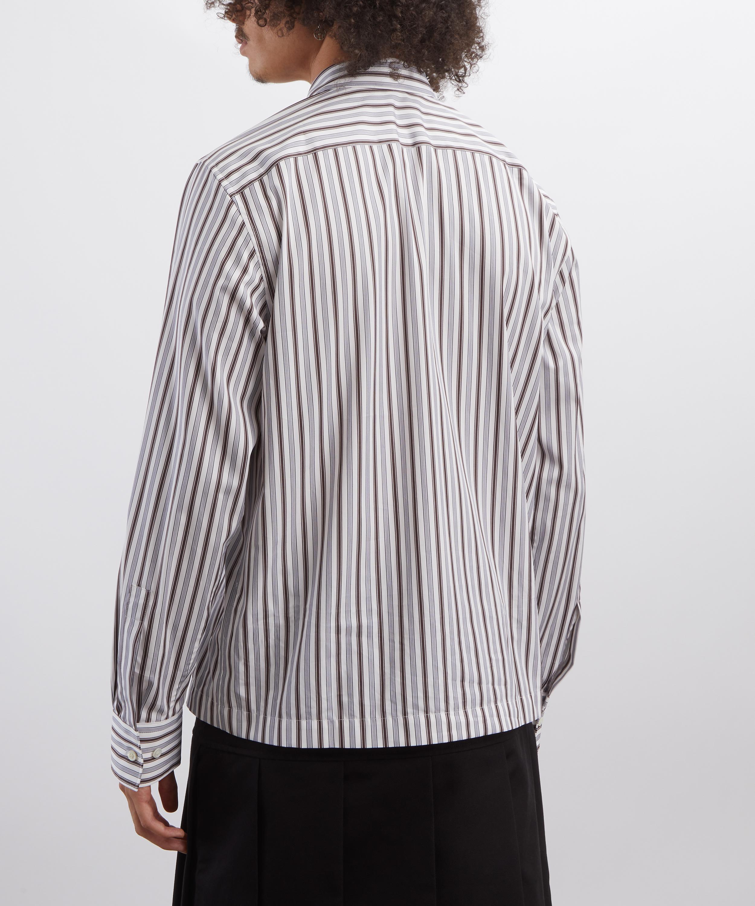 Dries Van Noten - Corran Zipped Shirt in Striped Poplin image number 3