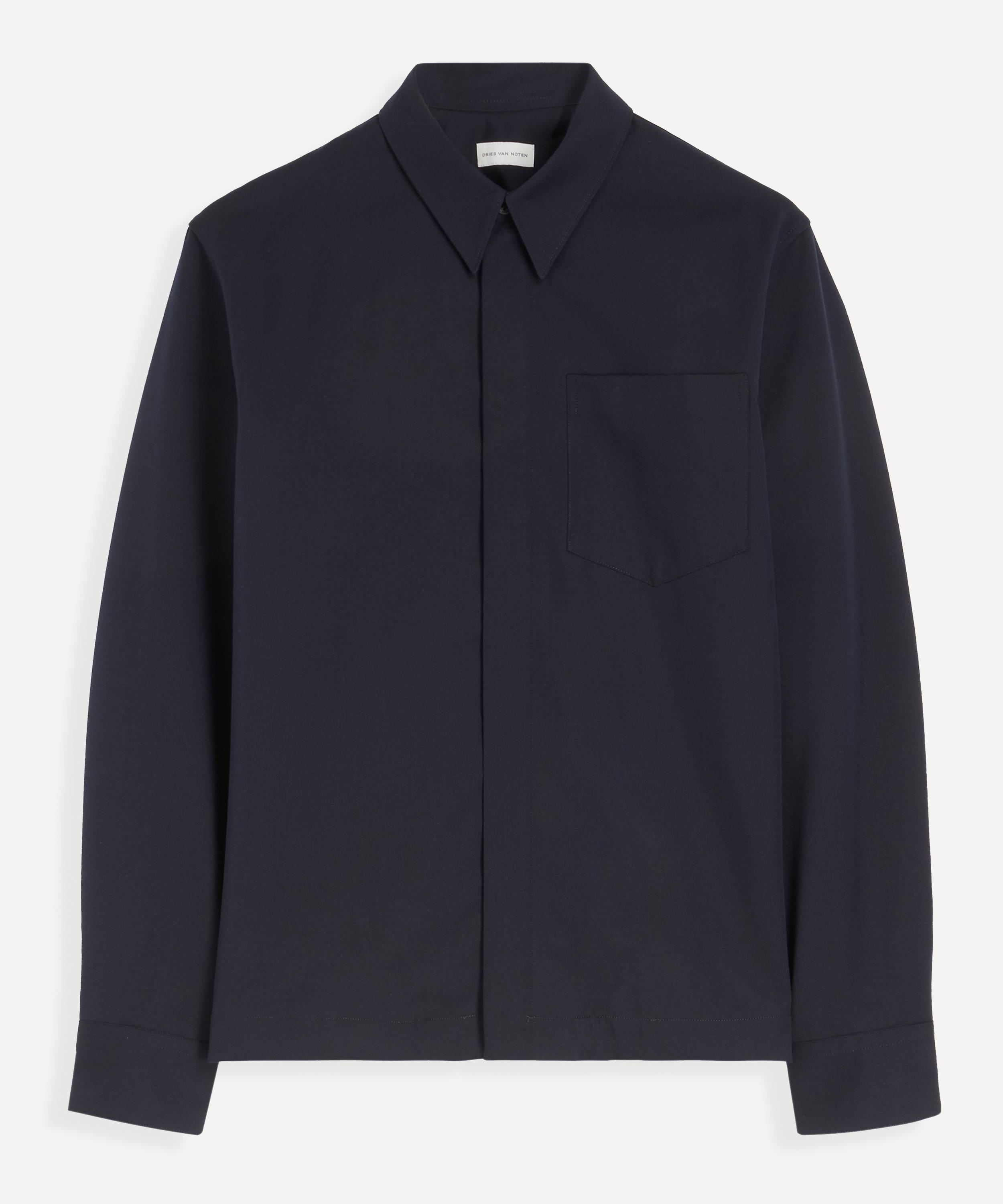 Dries Van Noten - Corran Zipped Shirt in Navy image number 0