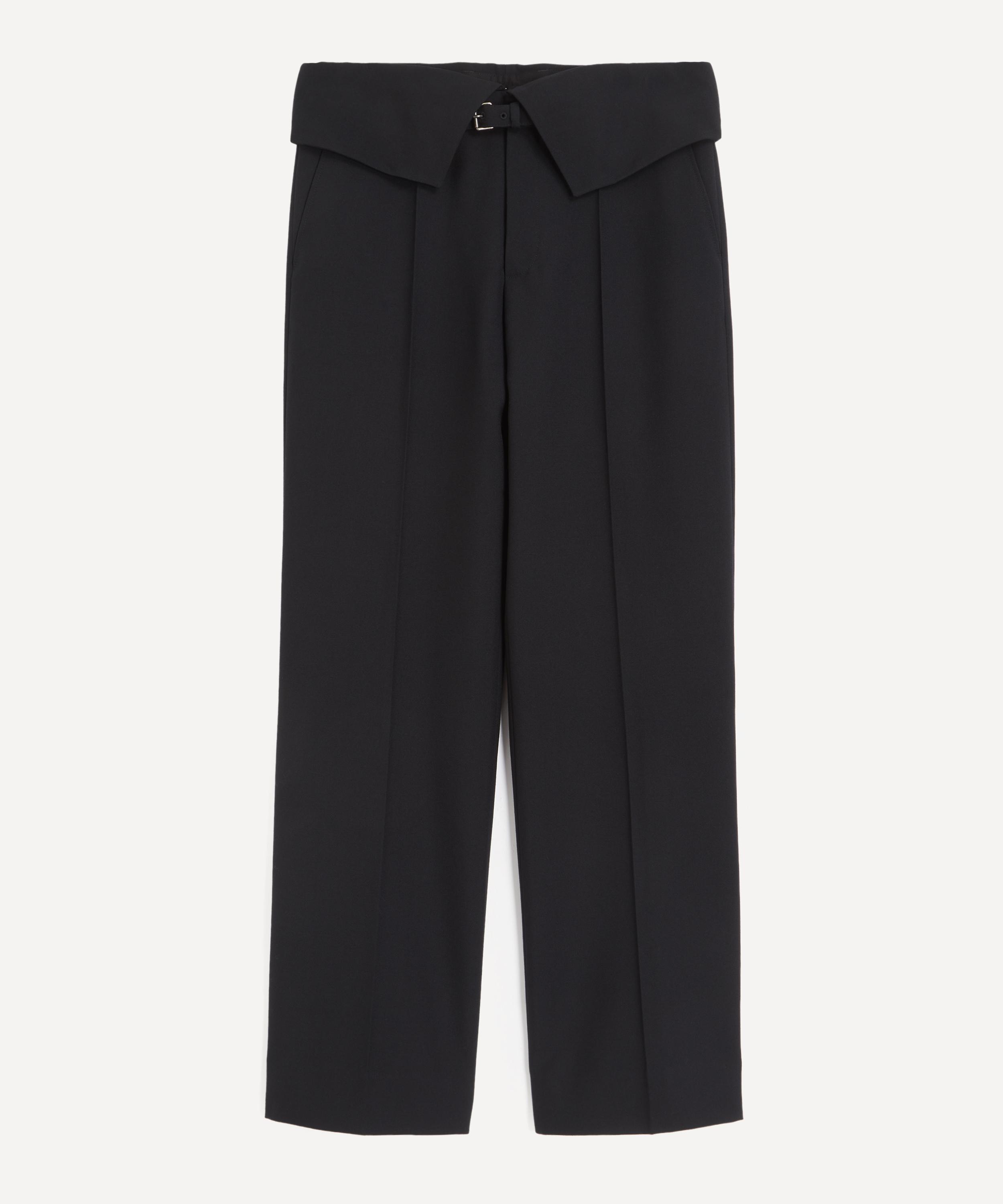 Dries Van Noten - Navy Folded Wool Trousers image number 0