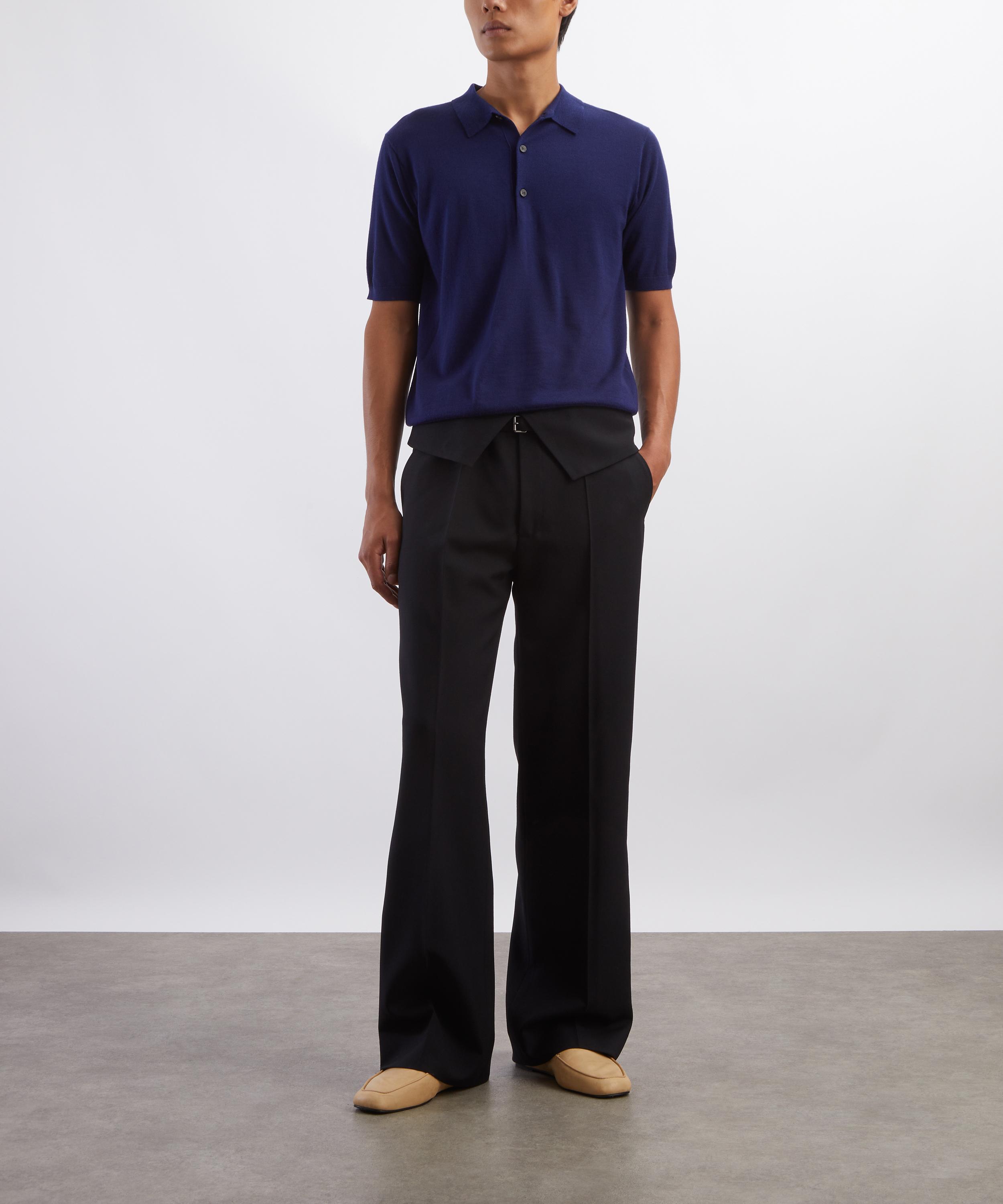 Dries Van Noten - Navy Folded Wool Trousers image number 1