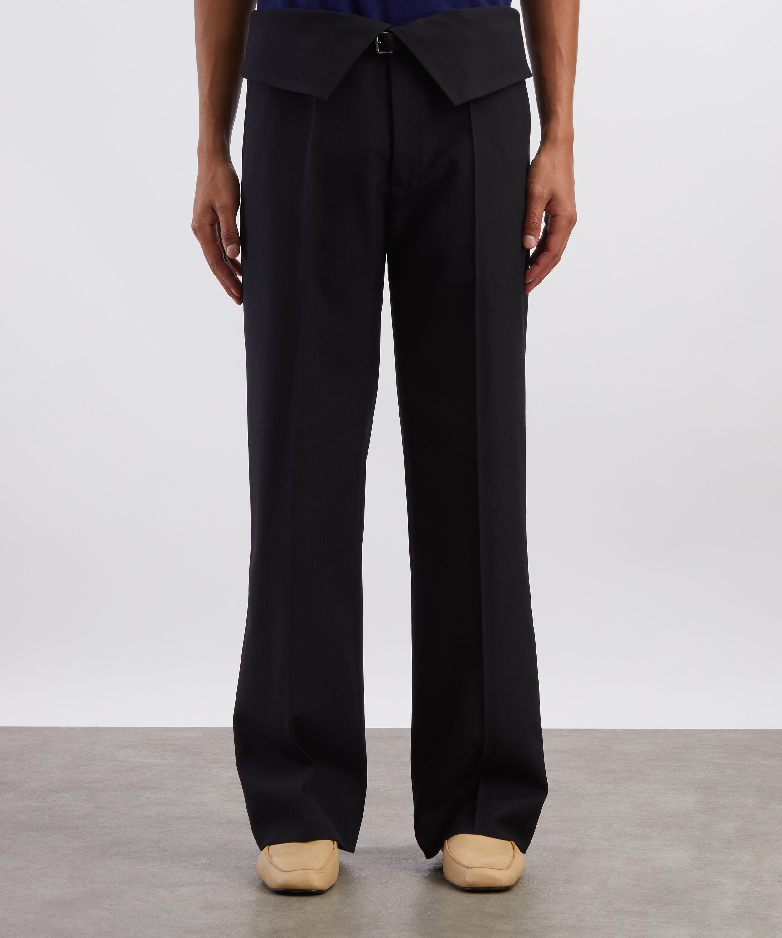 Dries Van Noten - Navy Folded Wool Trousers image number 2
