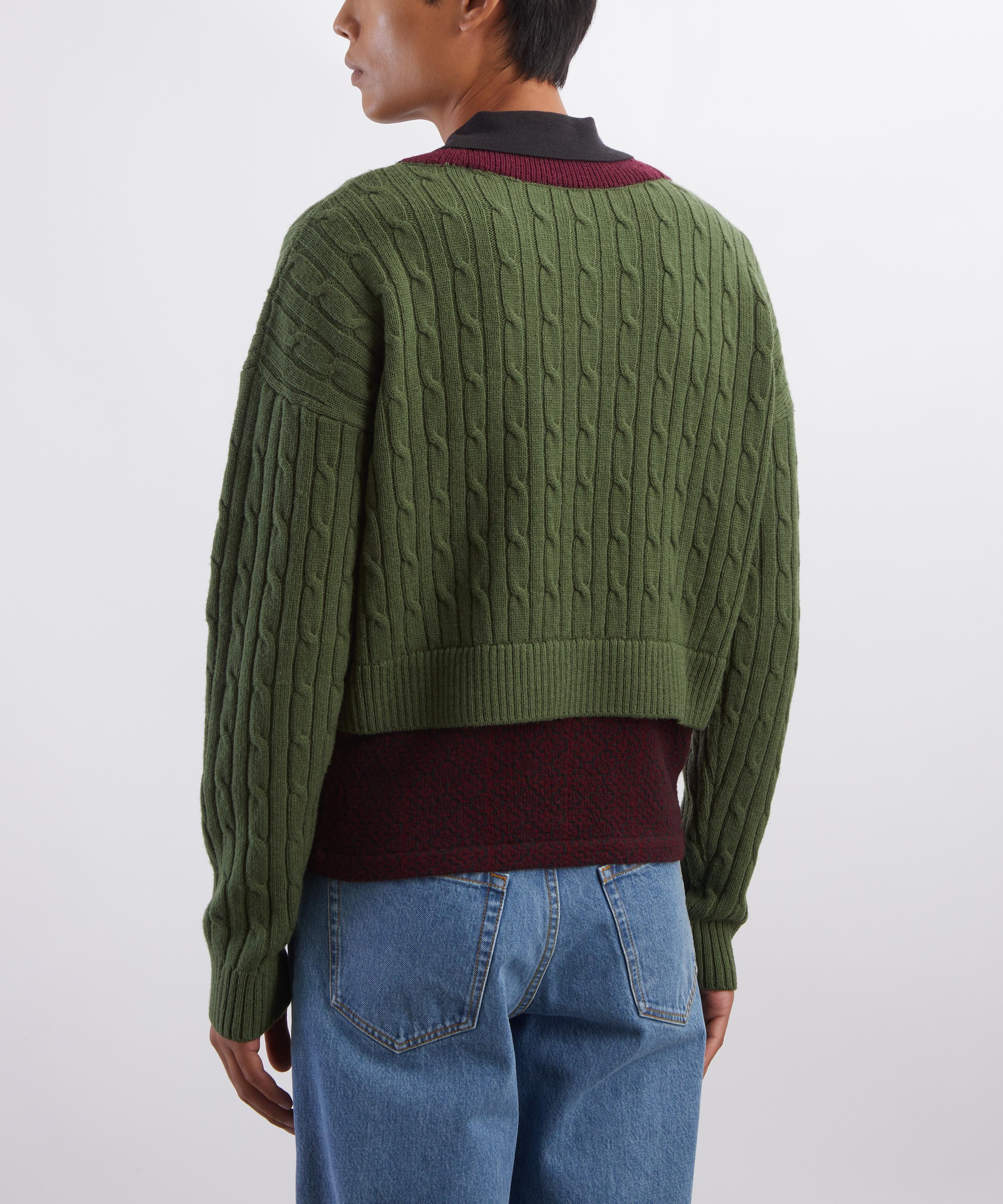 Dries Van Noten - Layered Wool Sweater in Forest image number 3