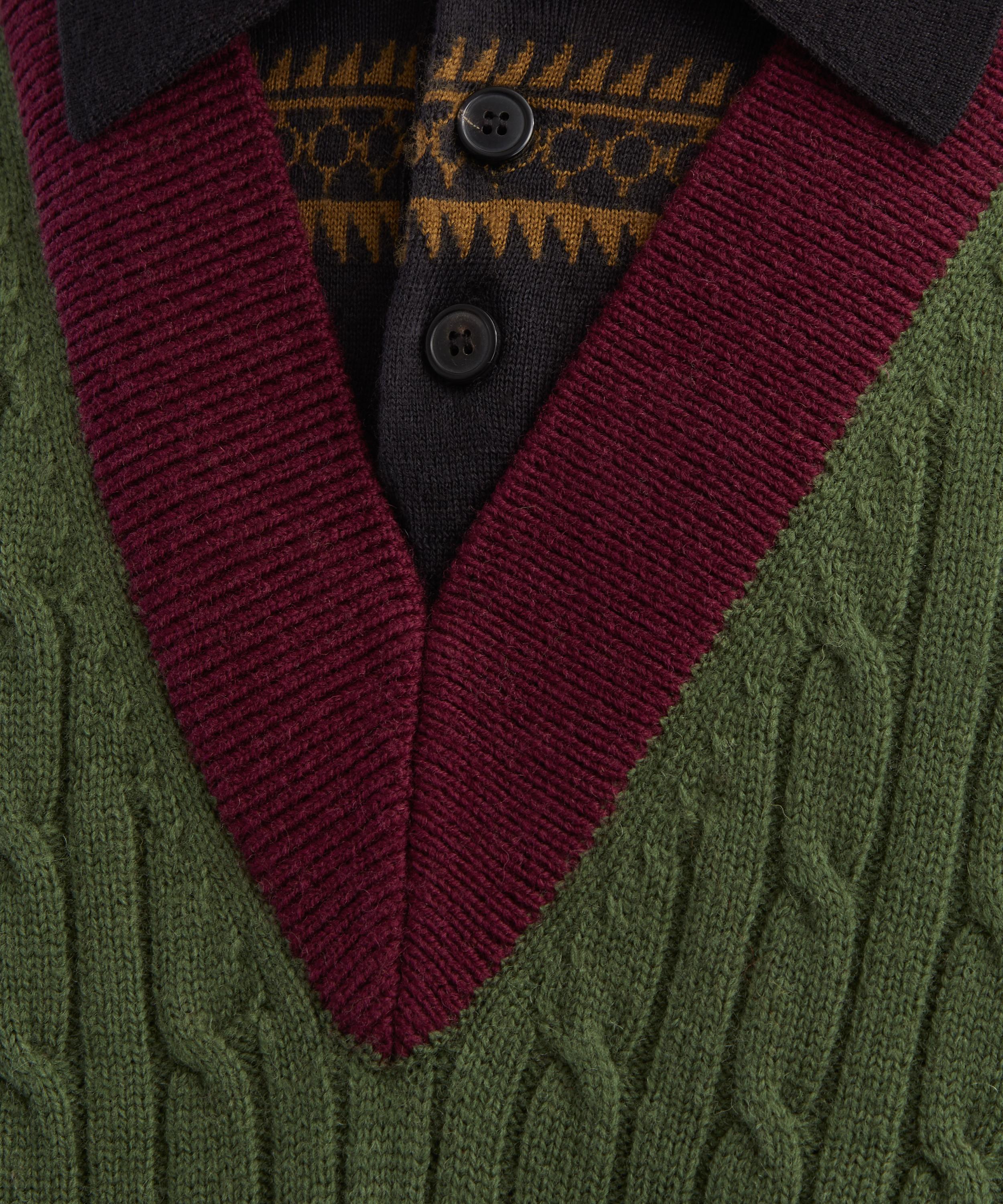 Dries Van Noten - Layered Wool Sweater in Forest image number 4