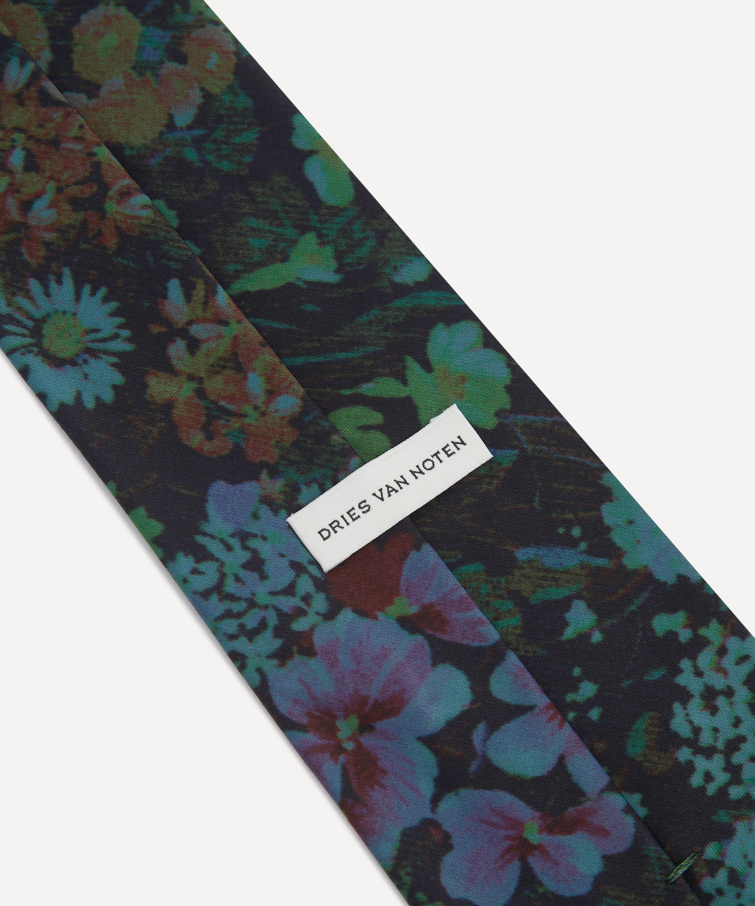 Dries Van Noten - Floral Printed Viscose Tie image number 1