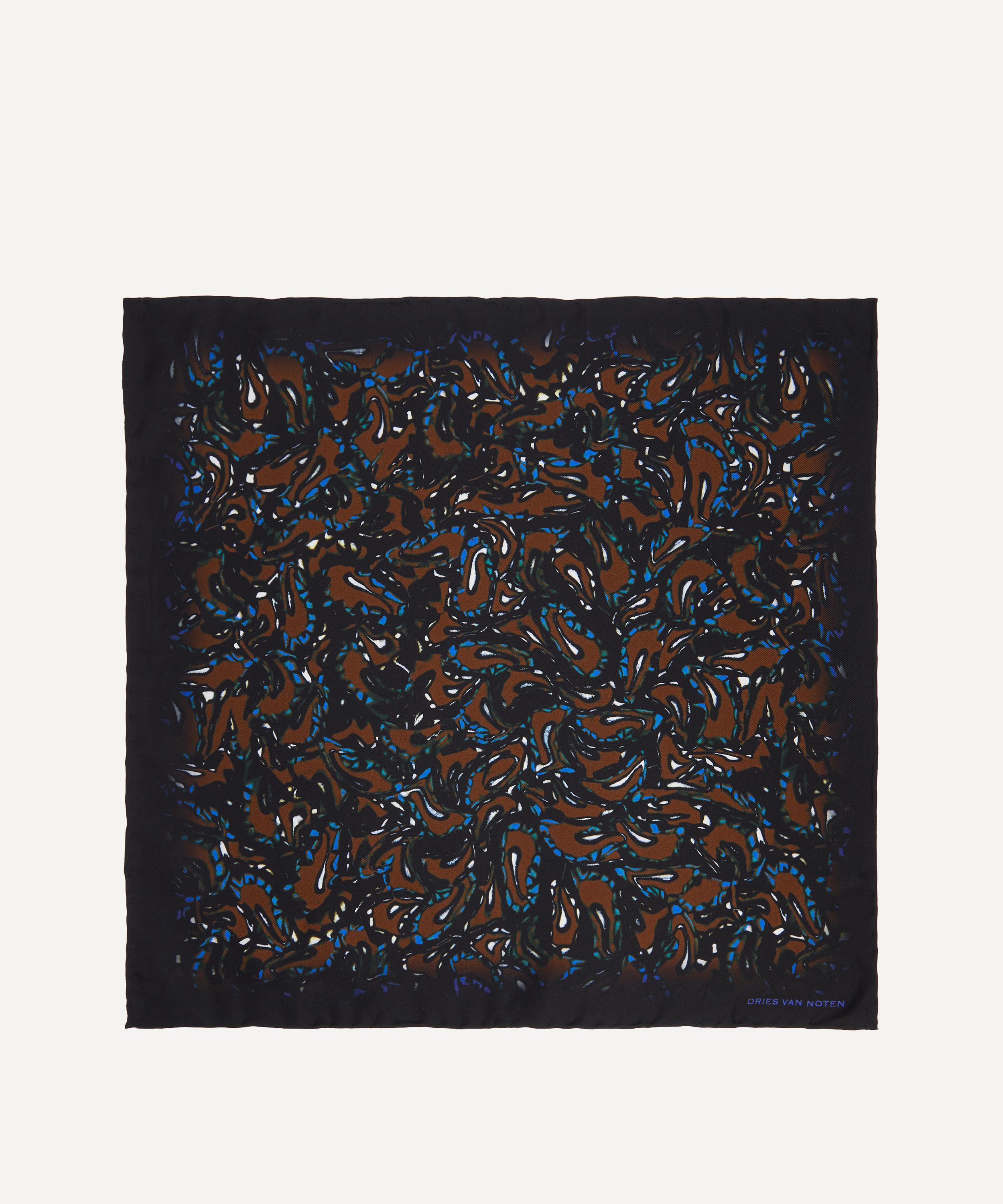 Dries Van Noten - Blue Silk Pocket Square image number 0