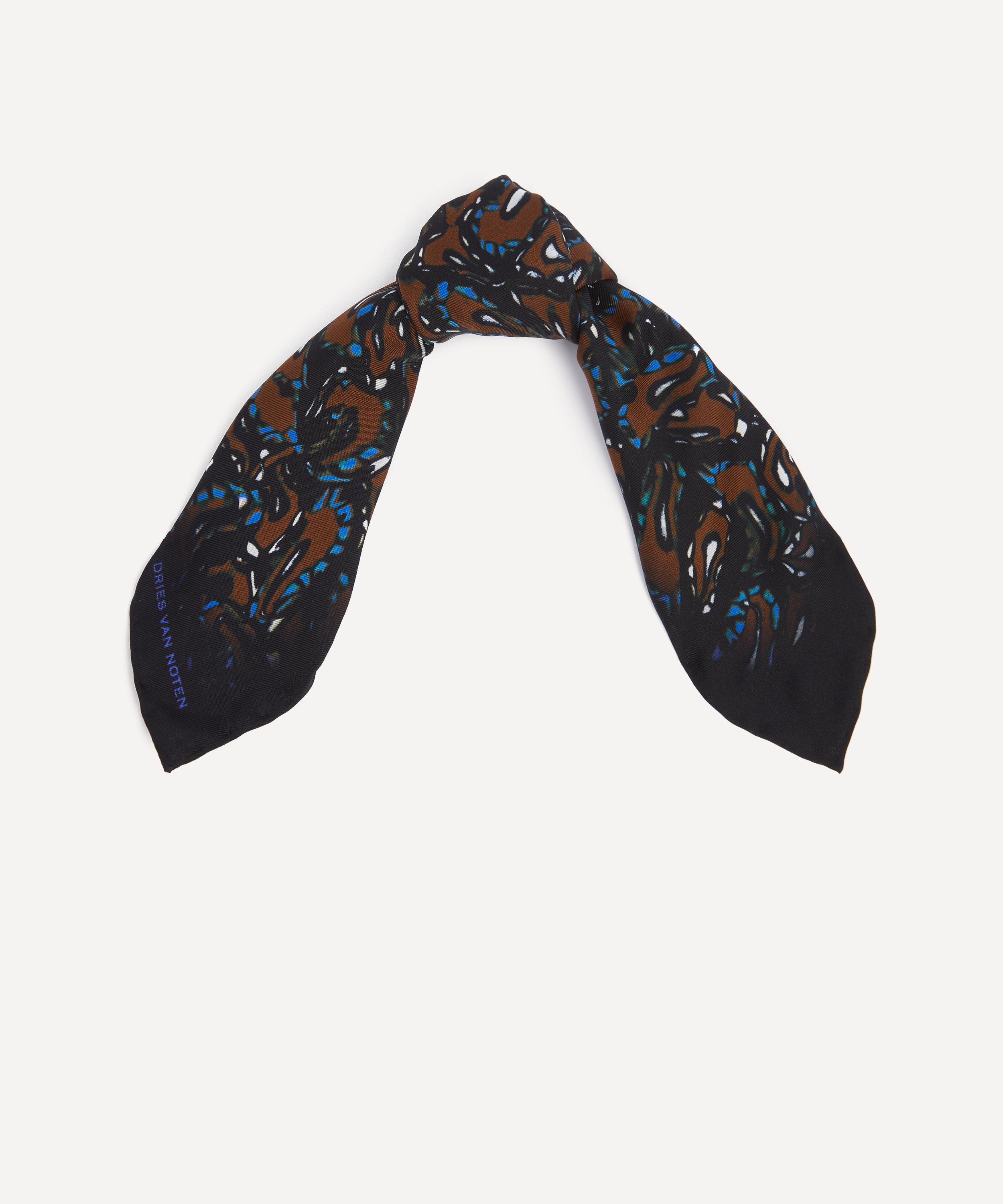 Dries Van Noten - Blue Silk Pocket Square image number 1