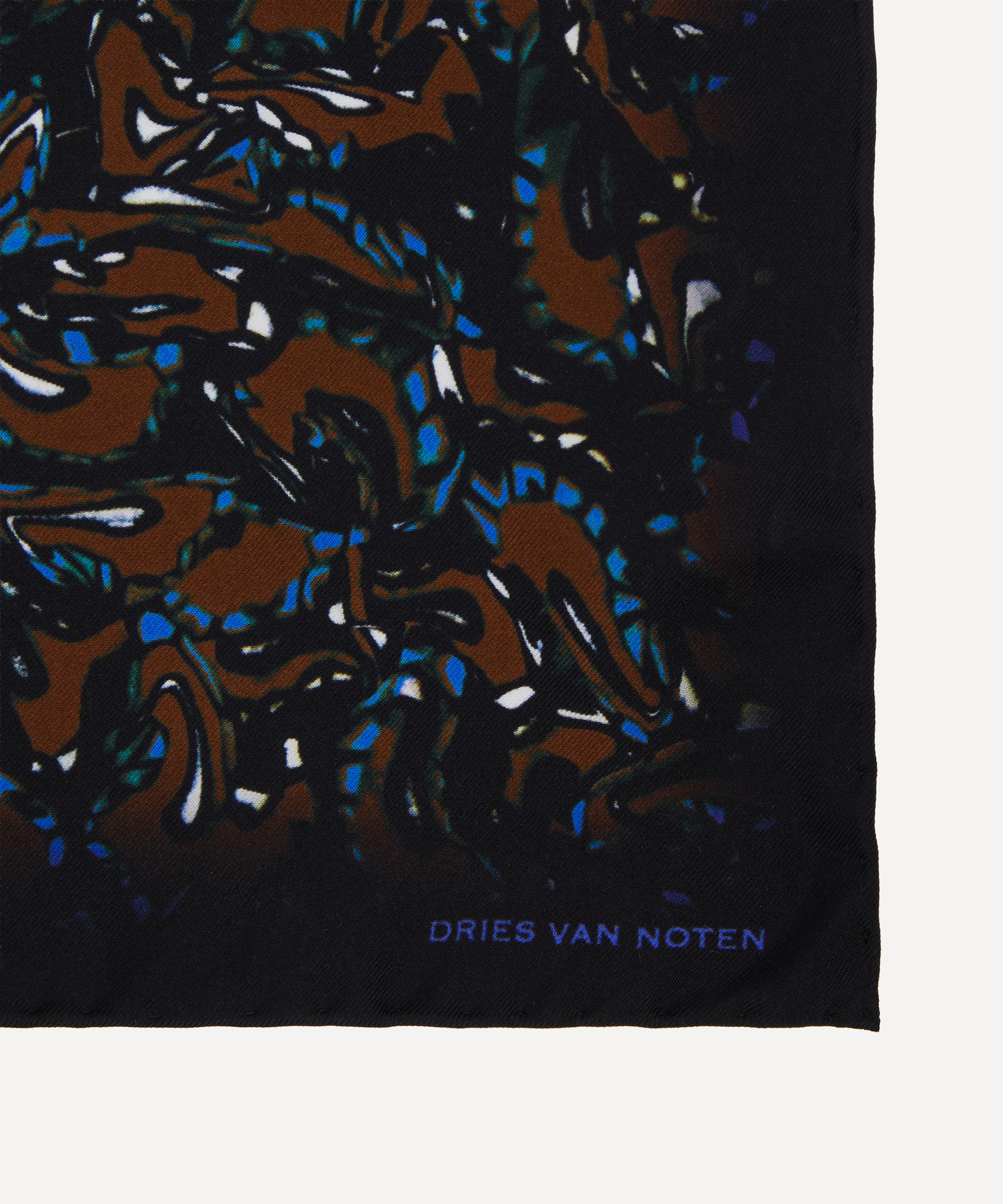 Dries Van Noten - Blue Silk Pocket Square image number 2