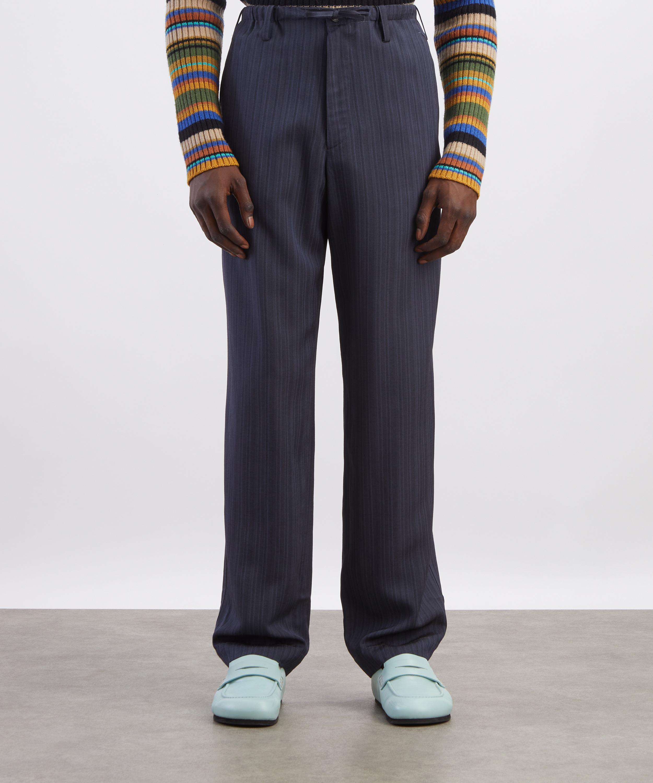 Dries Van Noten - Navy Drawstring Trousers image number 2