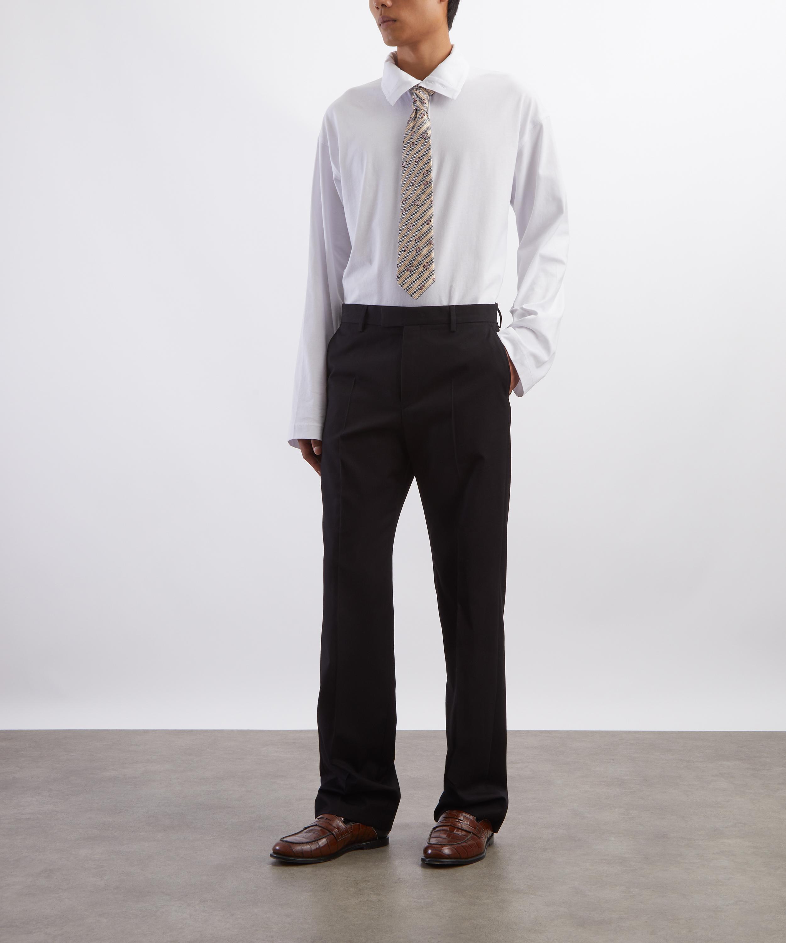 Dries Van Noten - Navy Straight-Leg Tailored Trousers image number 1