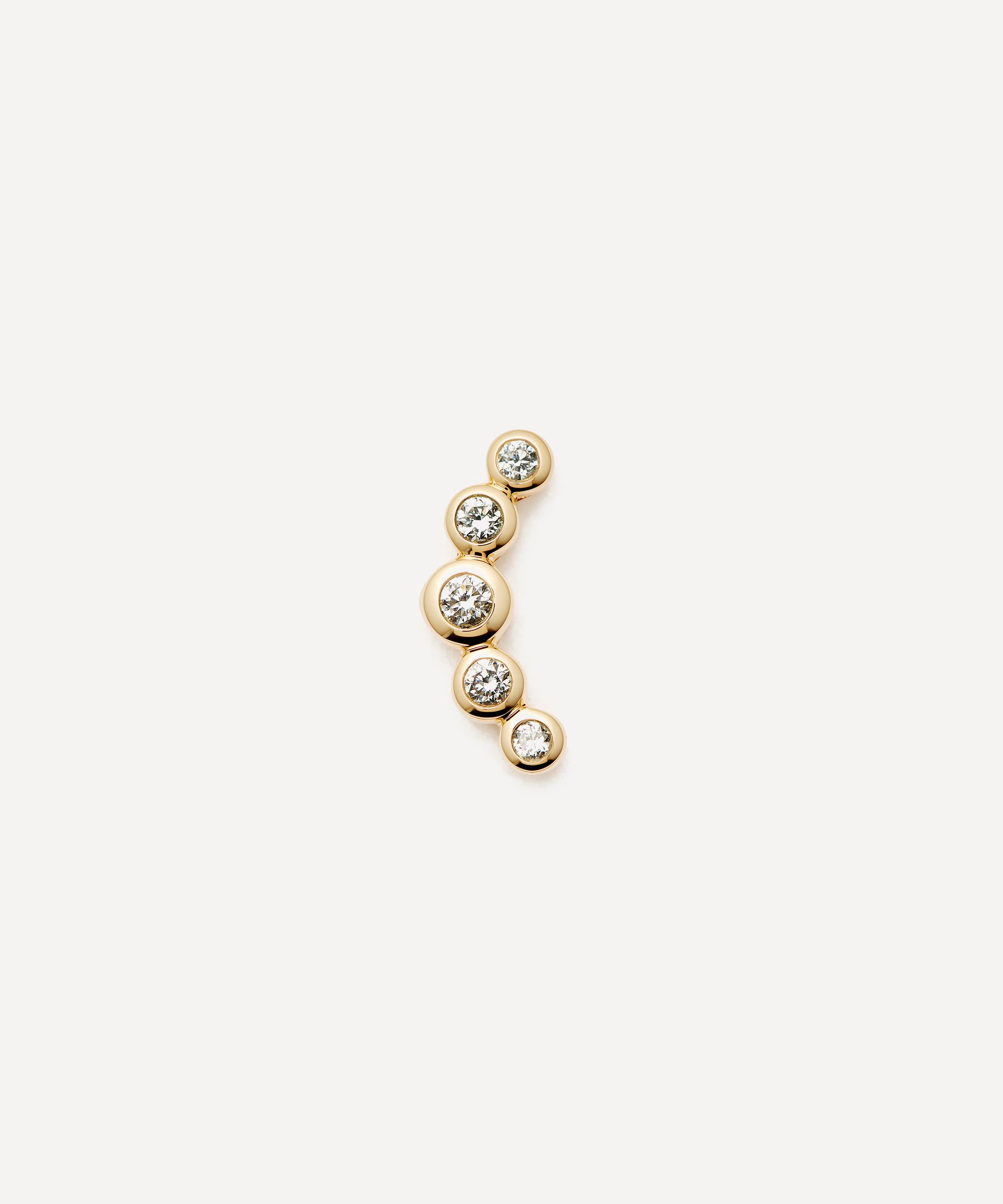 Missoma - 14ct Gold Diamond Ear Climber Flat Back Stud Earring image number 0