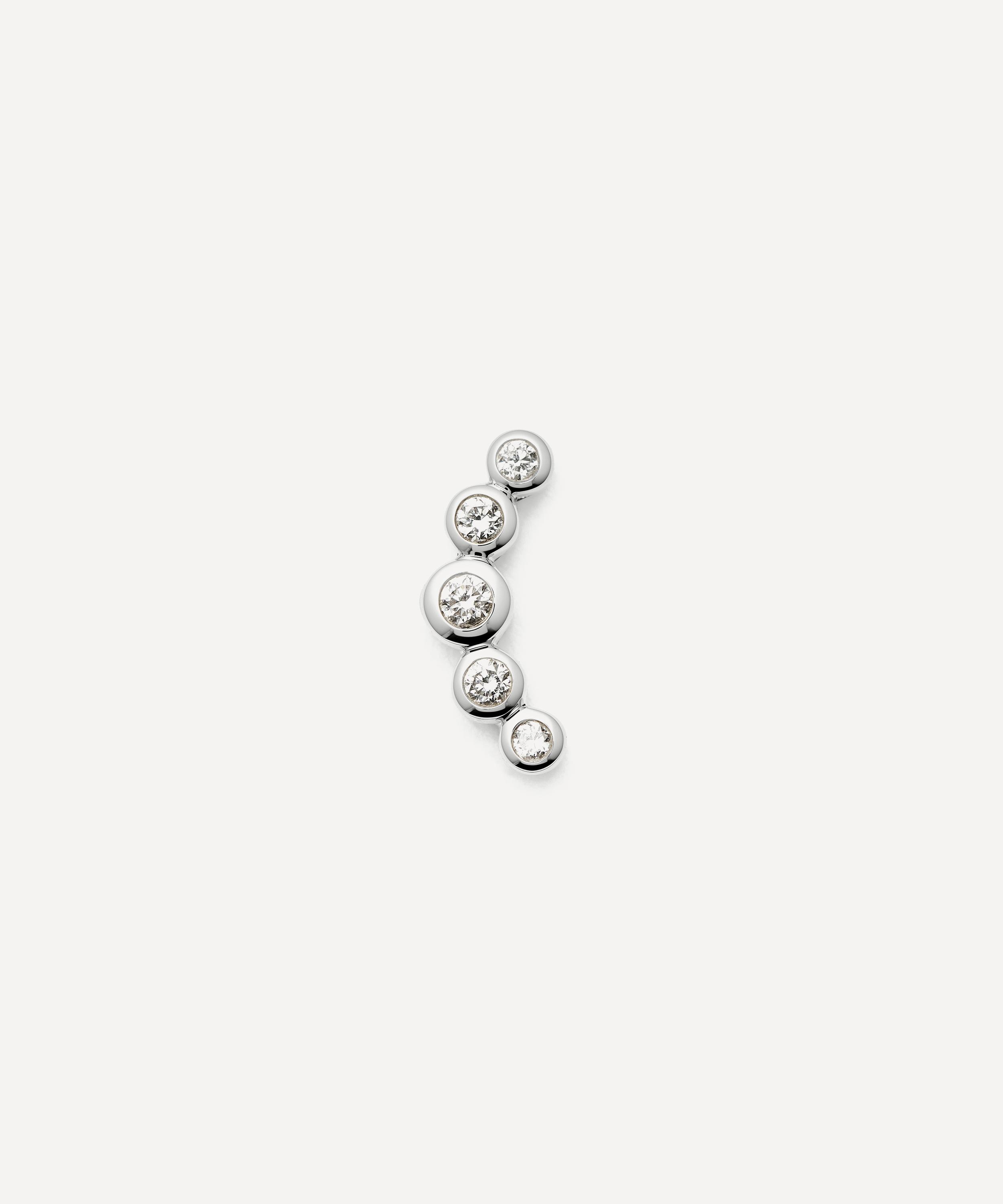 Missoma - 14ct White Gold Diamond Ear Climber Flat Back Stud Earring image number 0