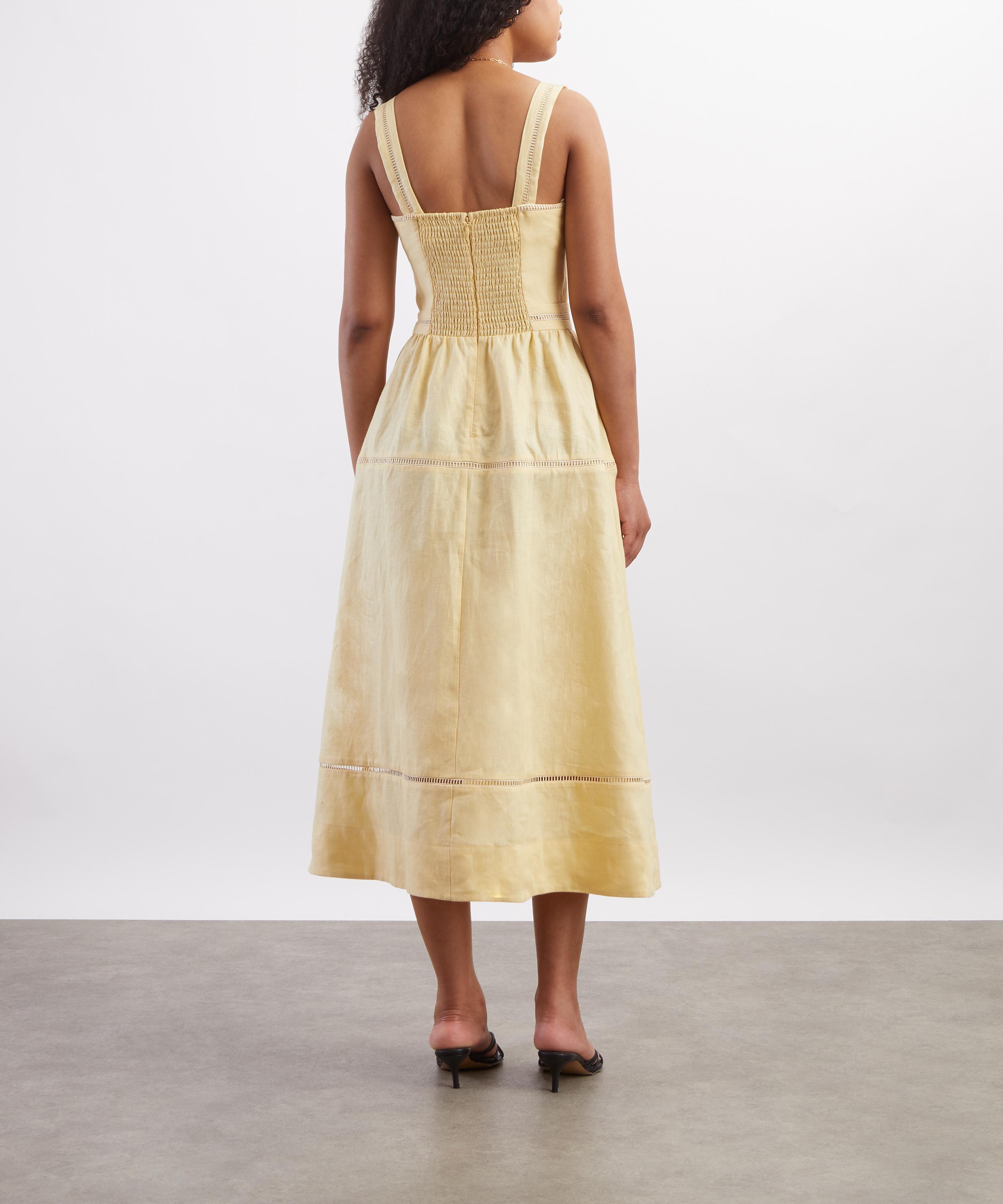 reformation everett linen midi dress NWOT Reformation Everett Linen Dress in Elegant Blue Midi Dress