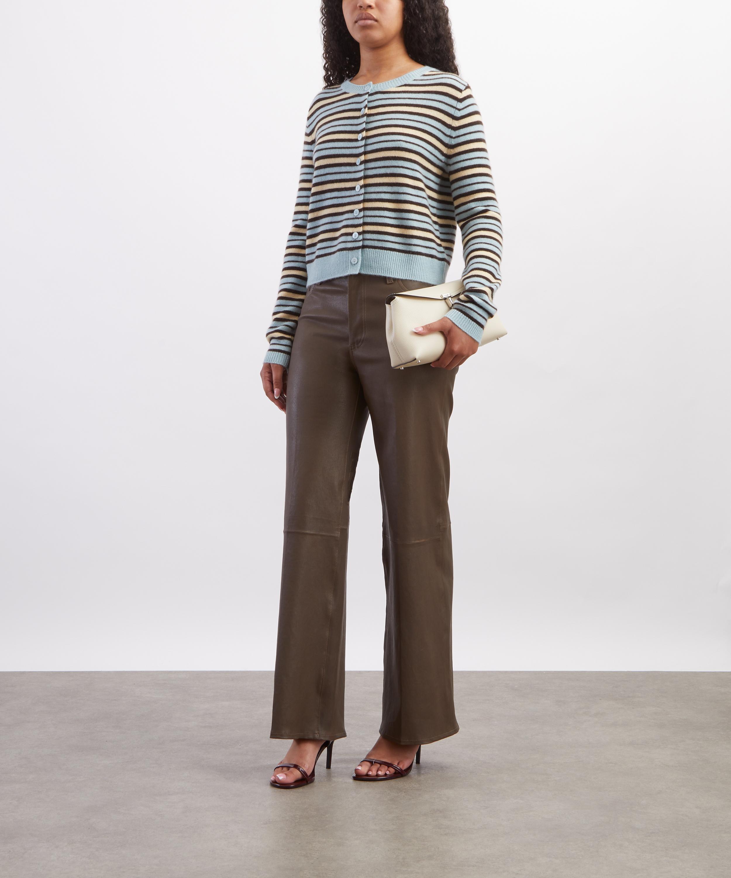 Reformation - Clara Aquamarine Multi-Stripe Cashmere Cardigan&nbsp; image number 1
