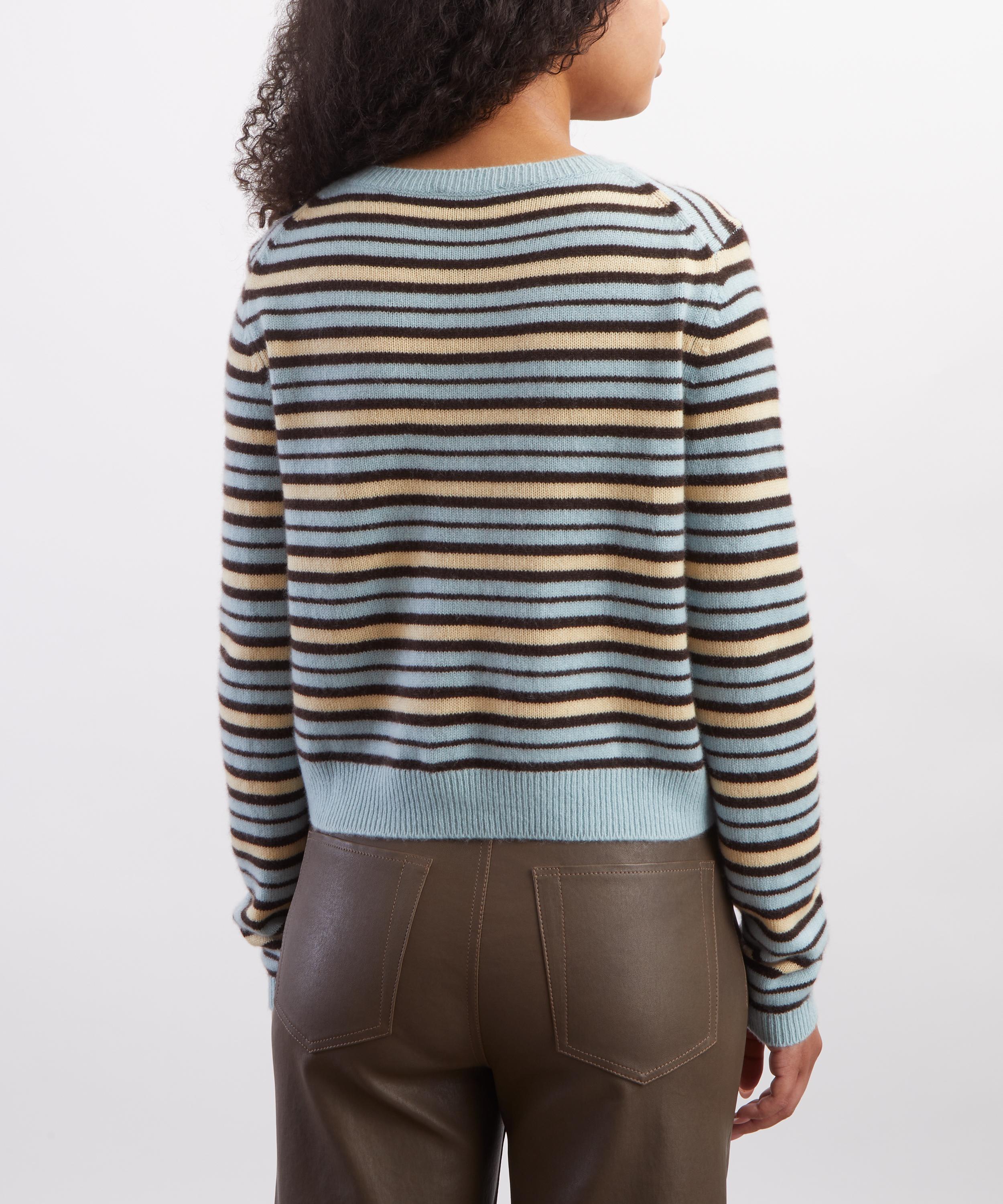 Reformation - Clara Aquamarine Multi-Stripe Cashmere Cardigan&nbsp; image number 3