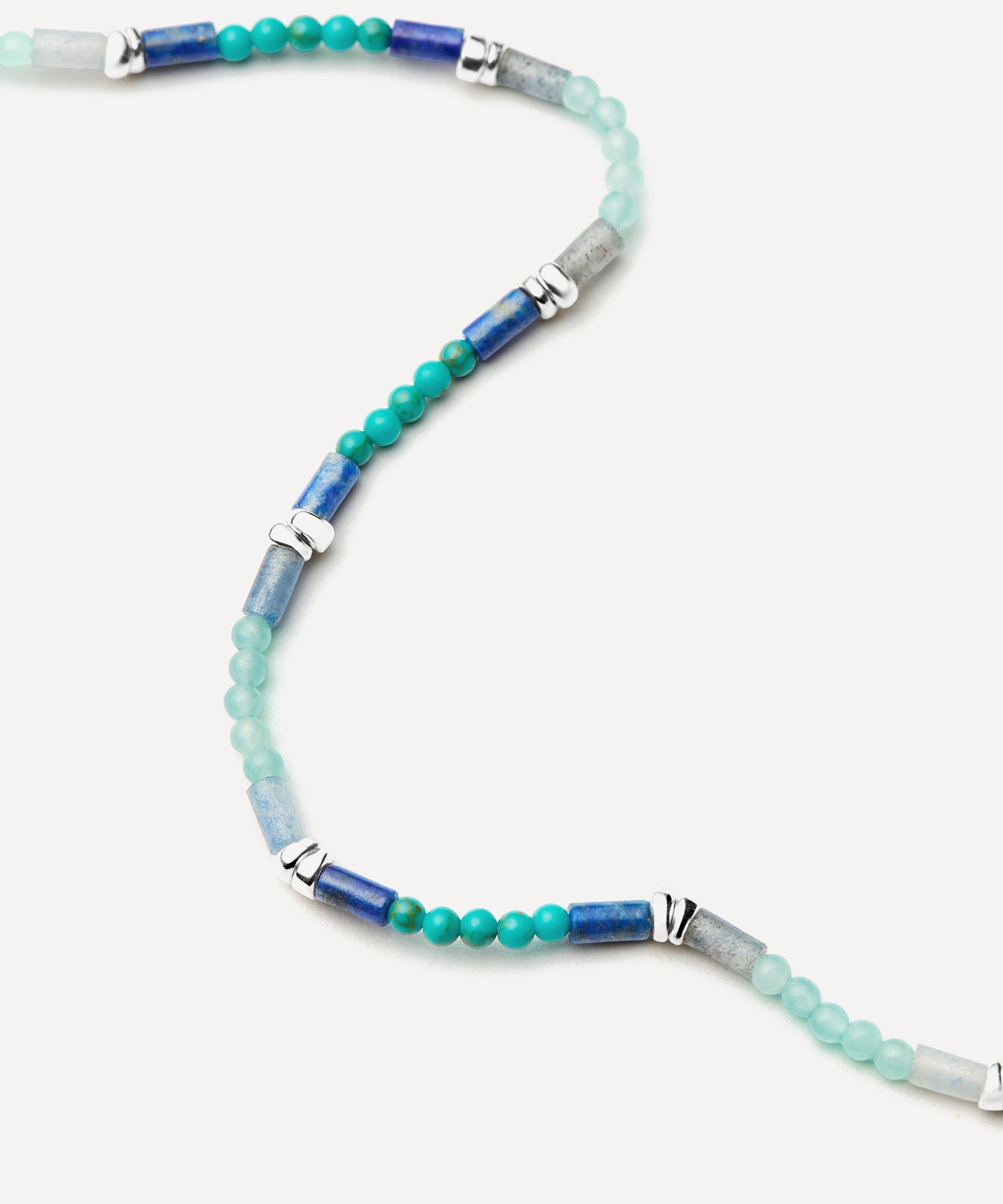 Missoma - Silver-Plated Lagoon Blue Beaded Gemstone Choker Necklace image number 2