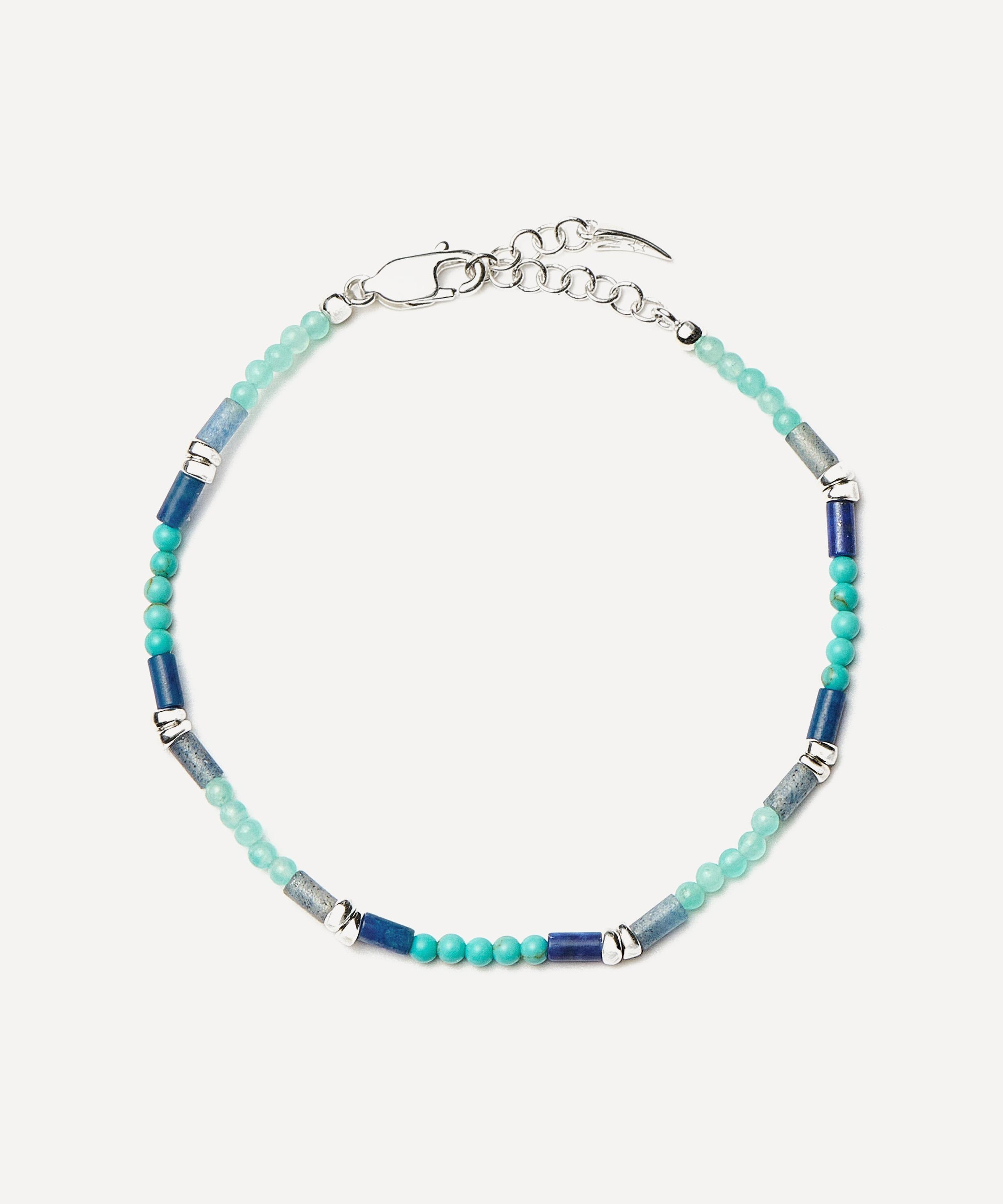 Missoma - Silver-Plated Lagoon Blue Beaded Gemstone Bracelet