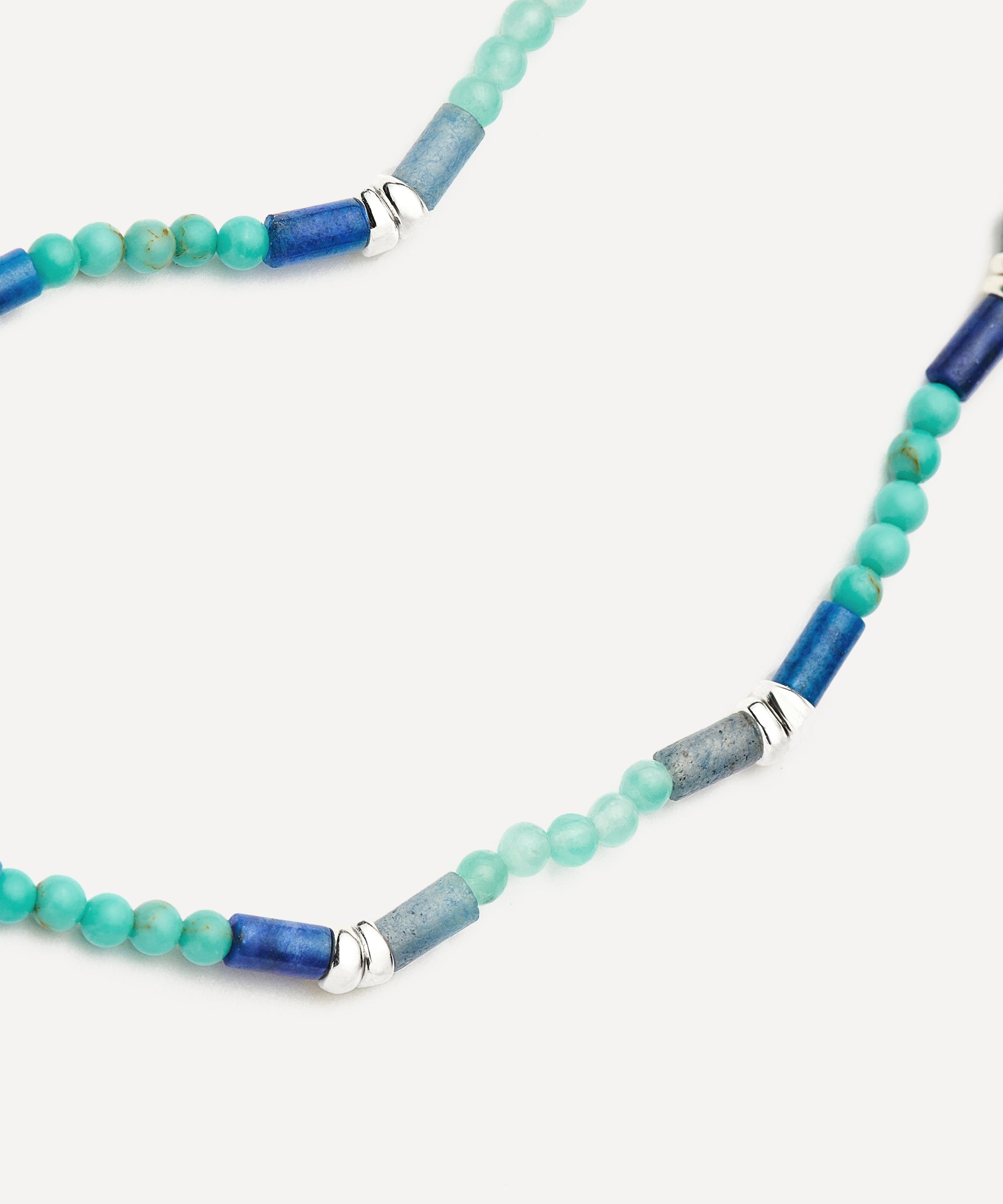 Missoma - Silver-Plated Lagoon Blue Beaded Gemstone Bracelet image number 2