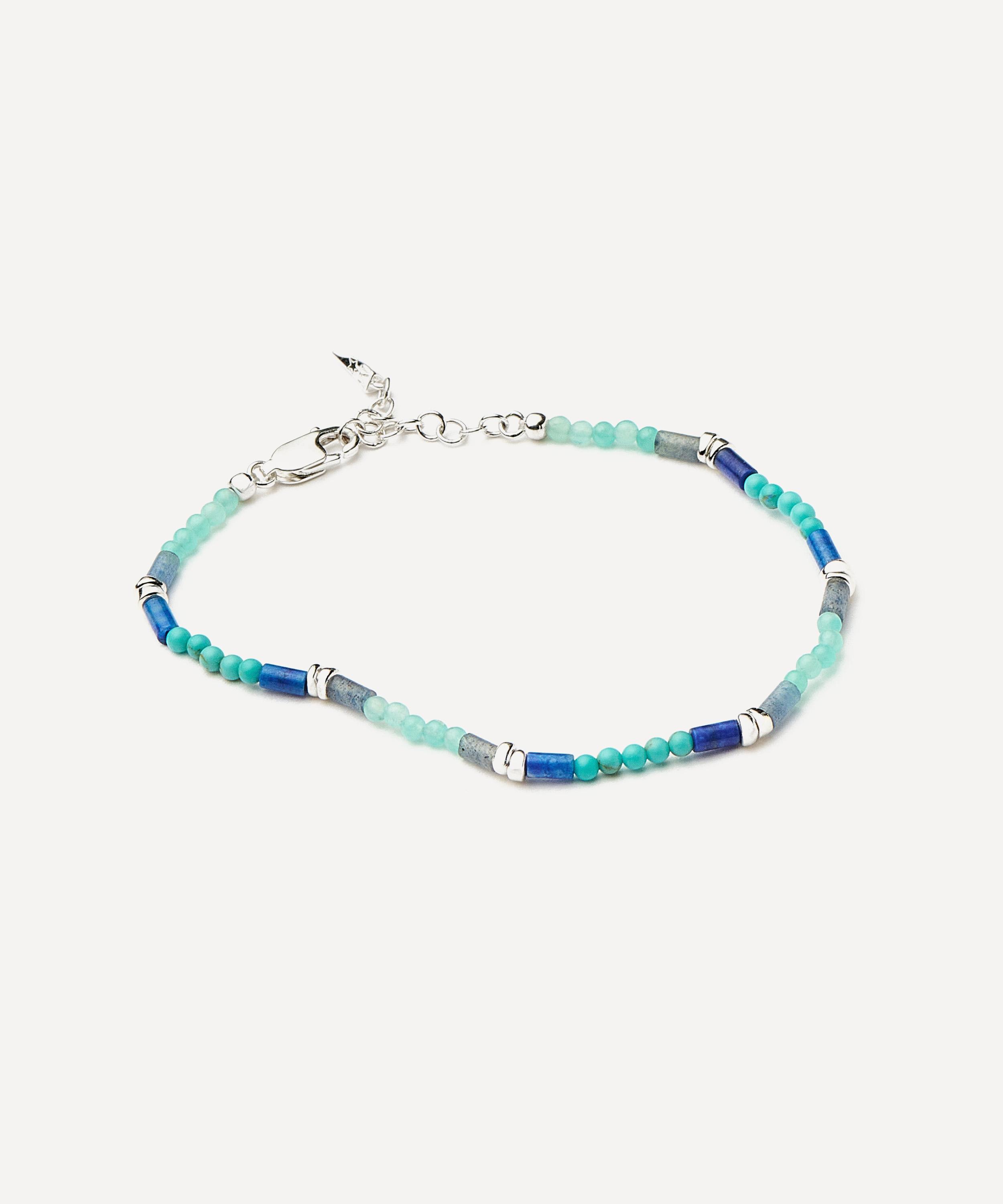 Missoma - Silver-Plated Lagoon Blue Beaded Gemstone Bracelet image number 3