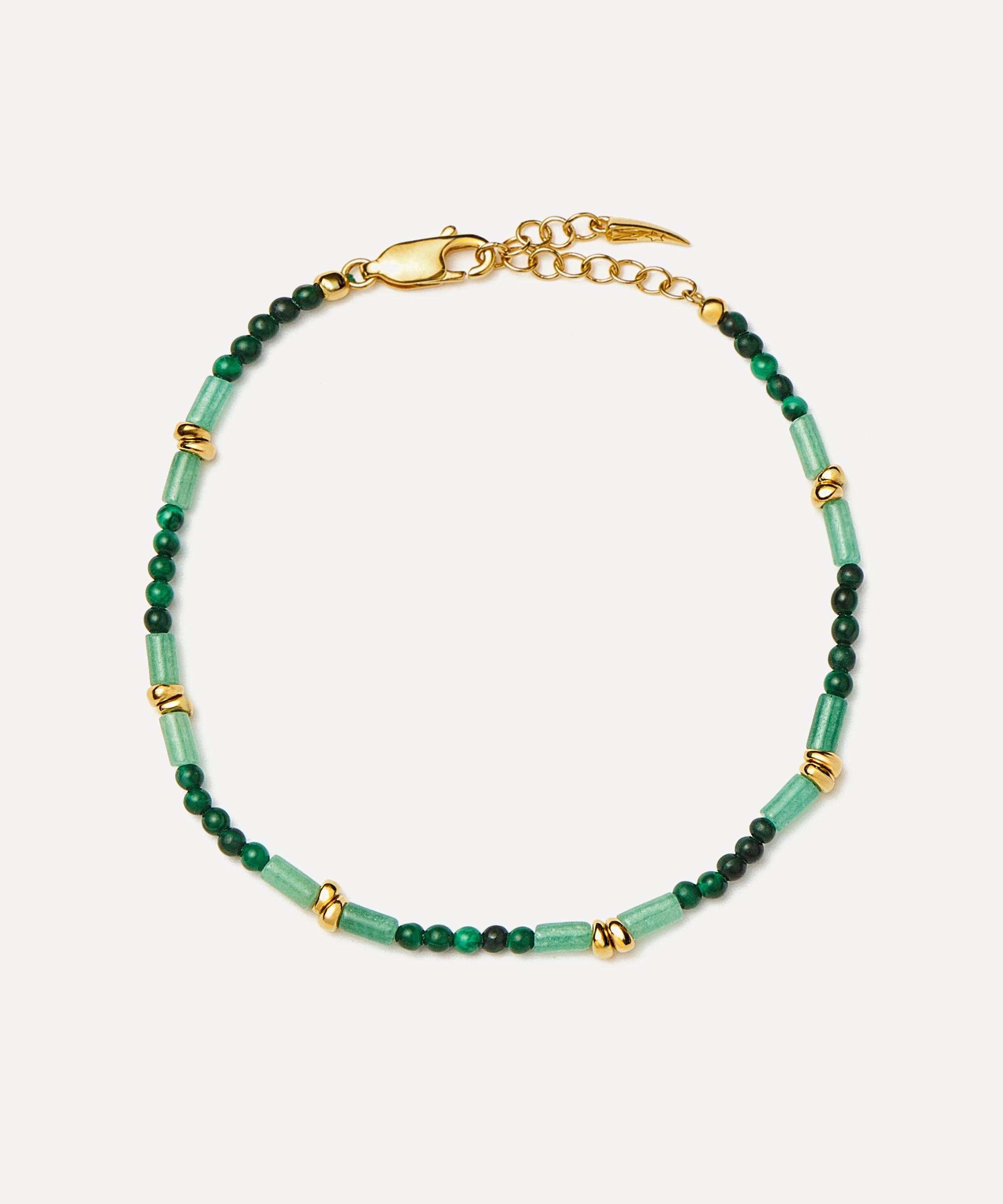 Missoma - 18ct Gold-Plated Mojito Green Beaded Gemstone Bracelet