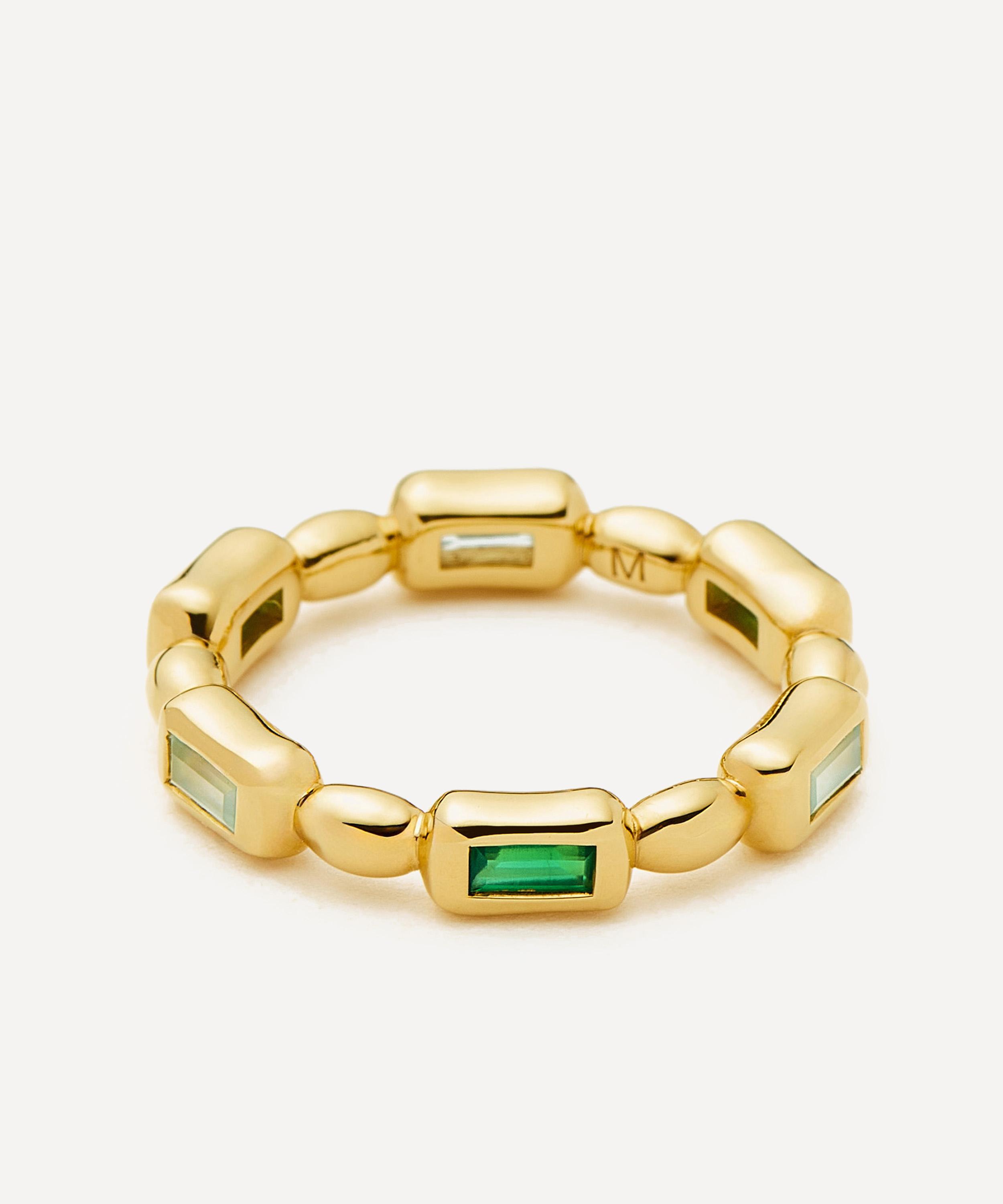 Missoma - 18ct Gold-Plated Molten Gemstone Stacking Ring